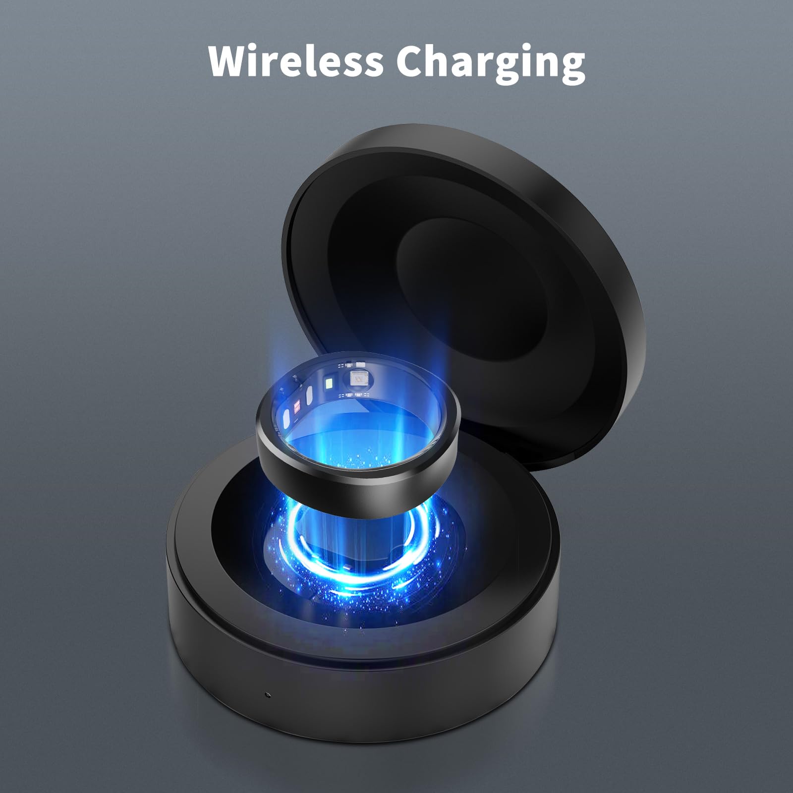 RingConn Gen 1 Smart Ring Charger Case - Portable Magnetic Charging Dock with XL Compartment (Fits Size 14) - Perfect for Travel, Gym & Daily Smart Ring Protection