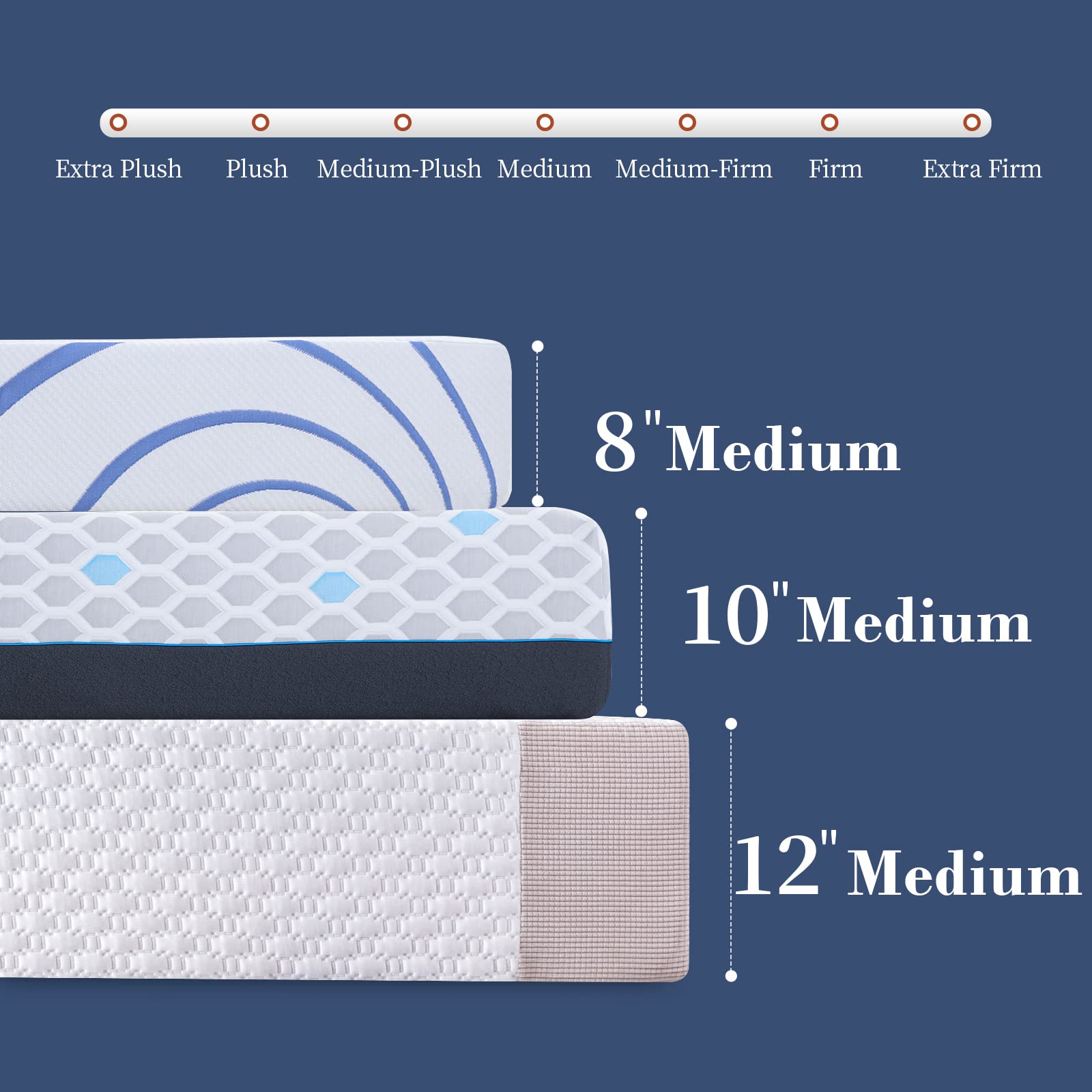 Vyfipt 10 Inch Queen Size Memory Foam Mattress - Bamboo Charcoal Infused Gel Cooling Technology, Medium Firm Support, Breathable Design - No Box Spring Needed - Perfect for Hot Sleepers & Pressure Relief - Bed in a Box for Easy Setup in Guest Rooms, Dorms & Apartments