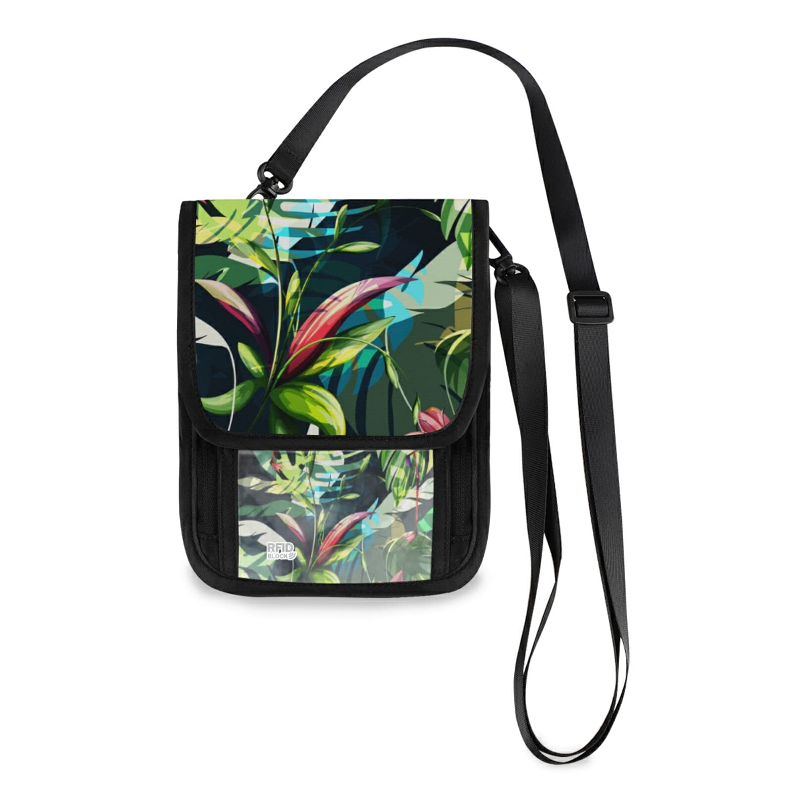 Women's Small Crossbody Phone Purse Bag - 2 Pack Mini Messenger Shoulder Handbag with Wallet (Jungle Flamingo Print) - Perfect for Travel, Shopping & Everyday Use
