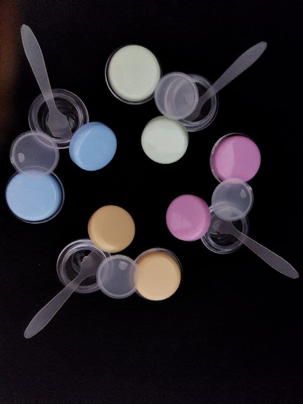 Wrixty 8-Pack Acrylic Empty Cosmetic Jars for Eyeshadow, Face Cream & Makeup Storage - Multi Color - Perfect for DIY Beauty, Travel & Organizing Makeup Collection