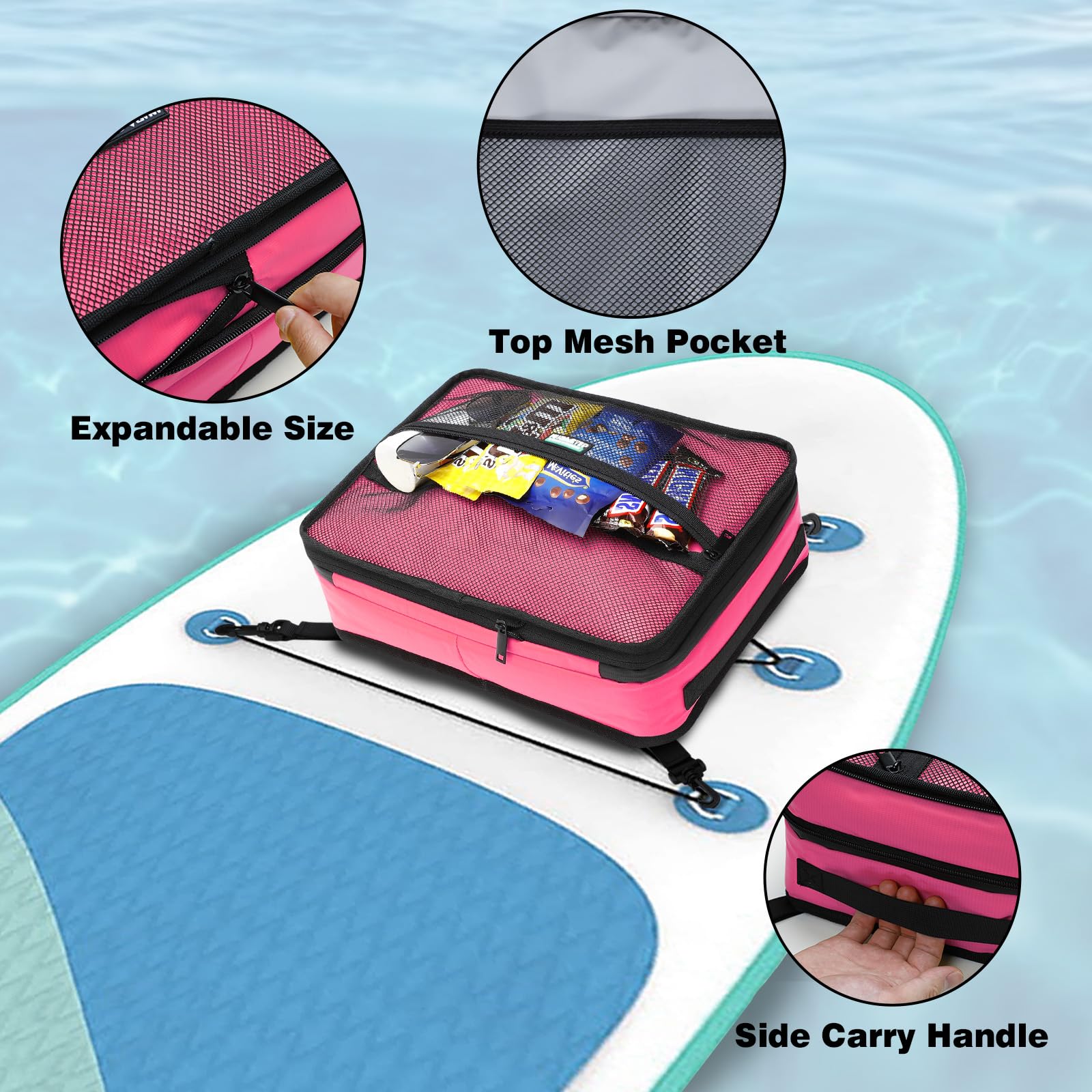 **Premium Waterproof SUP Cooler Bag - Insulated Leakproof Paddle Board Accessory Holds 10 Cans - Perfect for Kayaking, Surfing & Beach Outings**