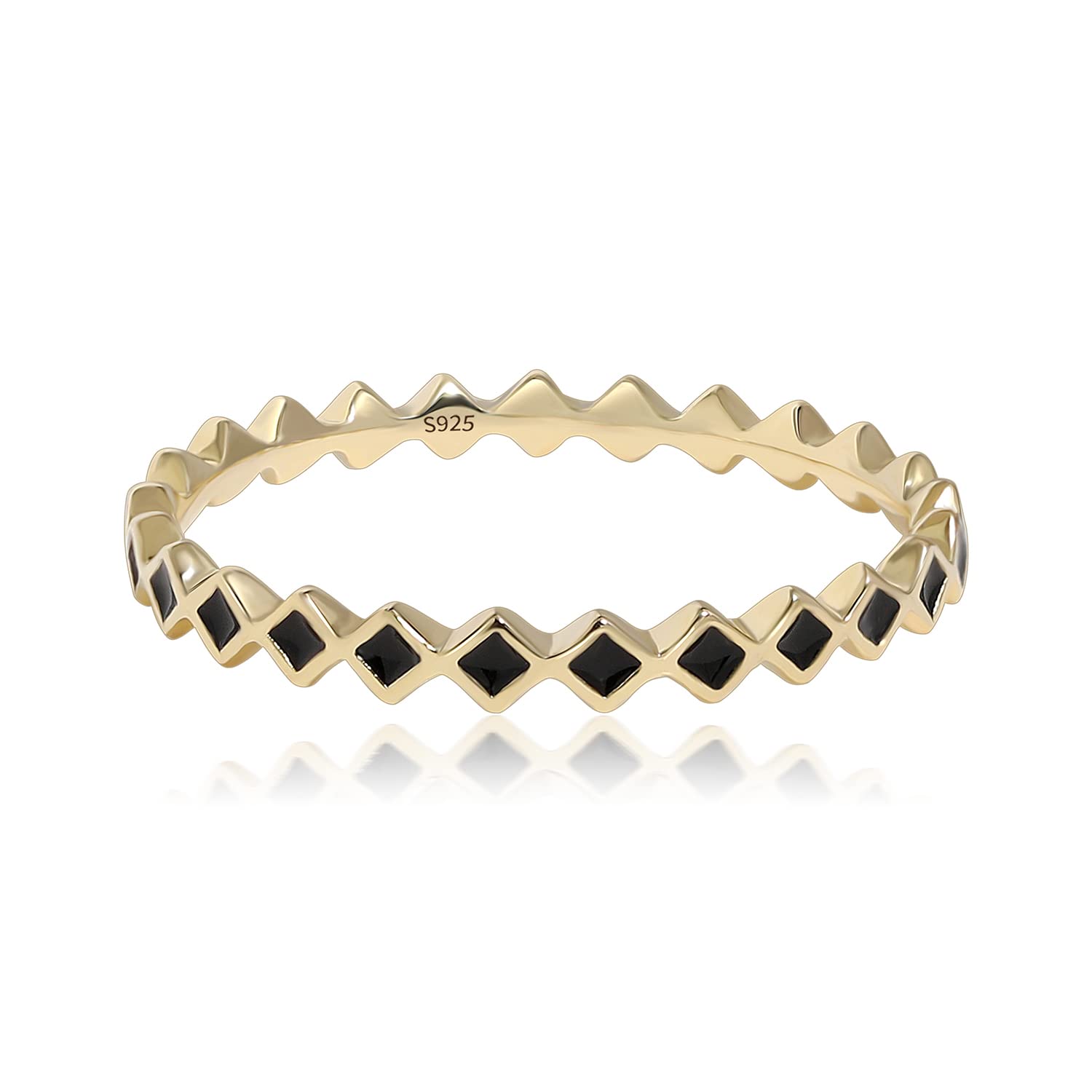 Meissa Stackable Rings for Women - 925 Sterling Silver Thin Stacking Rings, Handmade Dainty Gold Ring Set, Friendship Jewelry Gift for Her (Gold, Size K) - Perfect for Layering, Everyday Wear & Special Occasions