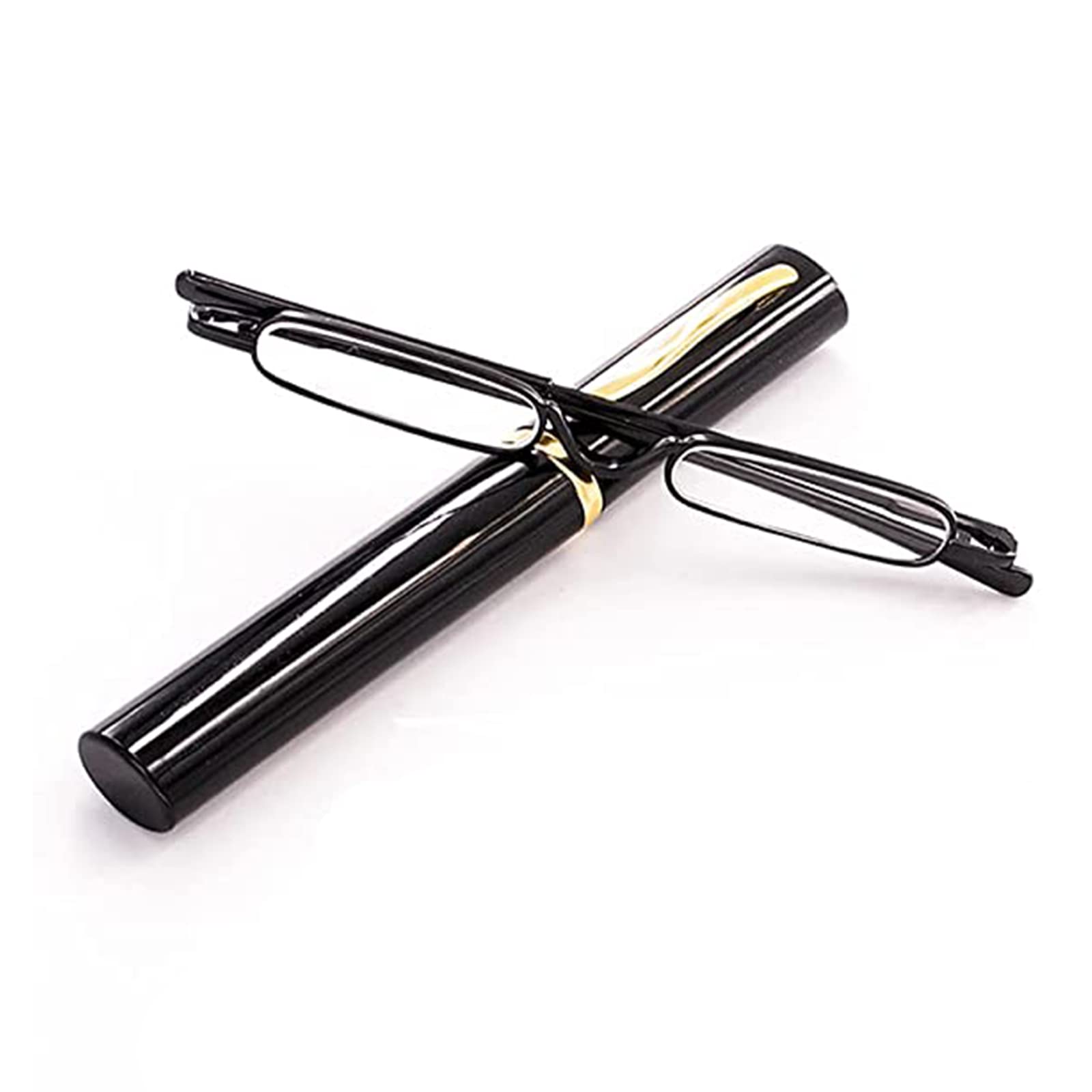 Viseng Slim Mini Metal Reading Glasses - Compact Lightweight Portable +1.50 Magnification Readers with Case - Perfect for Reading, Travel & Everyday Use