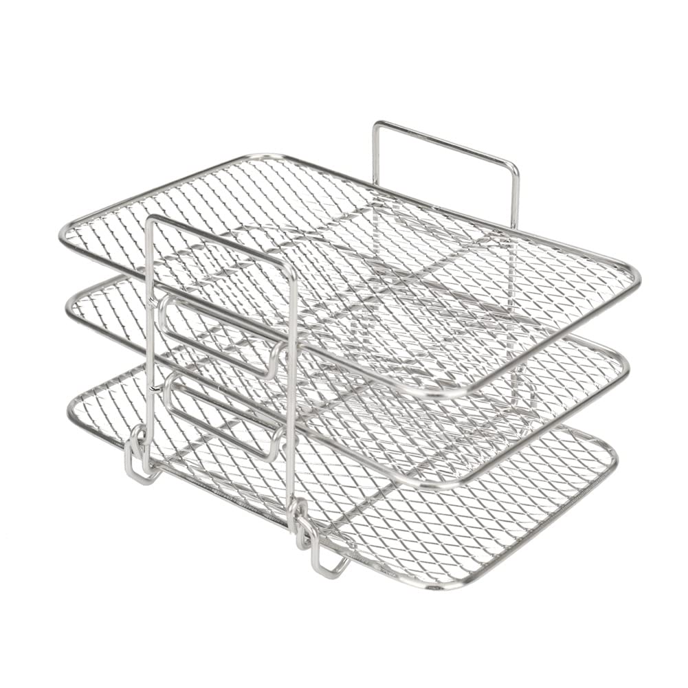 304 Stainless Steel Air Fryer Accessories - Compatible with Ninja Dual Air Fryer DZ201 / DZ401 / AF300UK - Multi-Purpose Air Fryer Basket for Healthy Cooking - Perfect for Roasting, Baking, and Air Frying