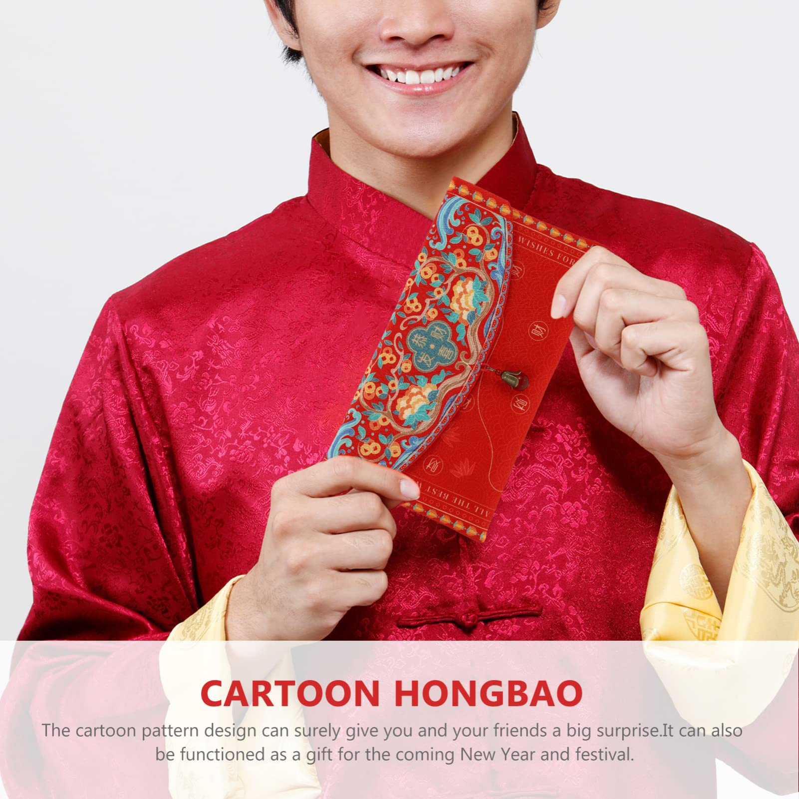 VALICLUD Chinese New Year Red Envelopes (Hong Bao) - 2022 Lucky Money Gift Packets for Kids, Creative Satin Coin Purse with Twill Design | Perfect for Lunar New Year Celebrations, Birthday Gifts & Fortune Blessings