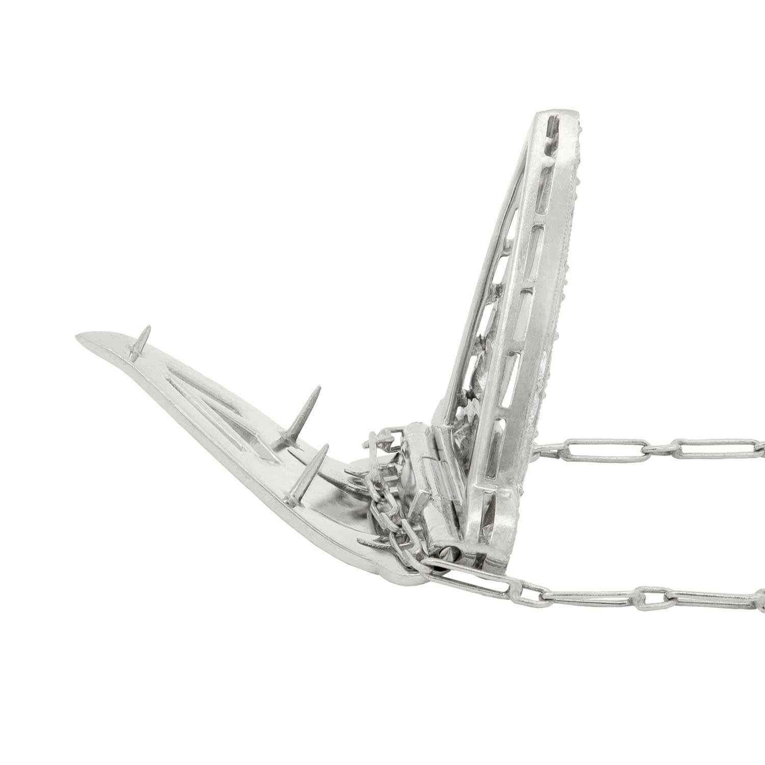 Tiffany & Co. Art Deco Platinum Diamond Fur Clip Necklace - 1 Carat Total Weight - Vintage Jewelry for Special Occasions & Evening Wear