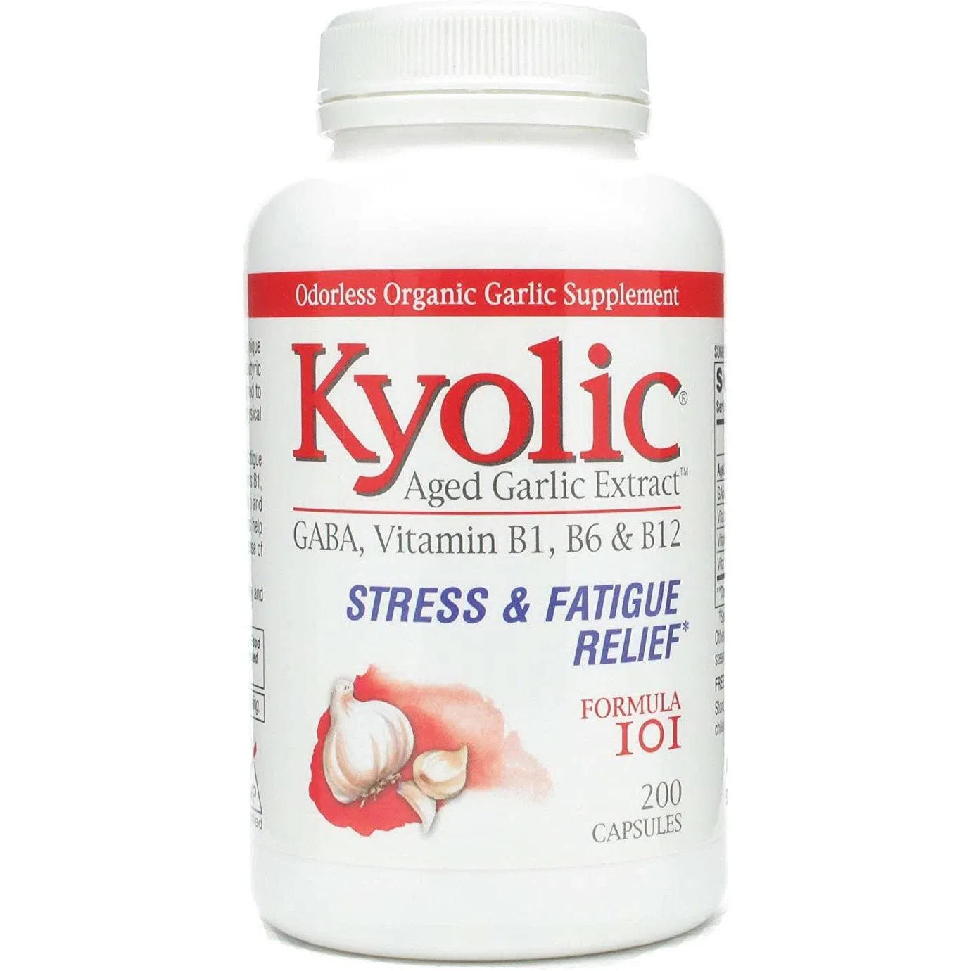 Kyolic Aged Garlic Extract 101 - Stress & Fatigue Relief Supplement for Immune Support & Heart Health | Supports Energy, Focus & Wellness for Busy Lifestyles