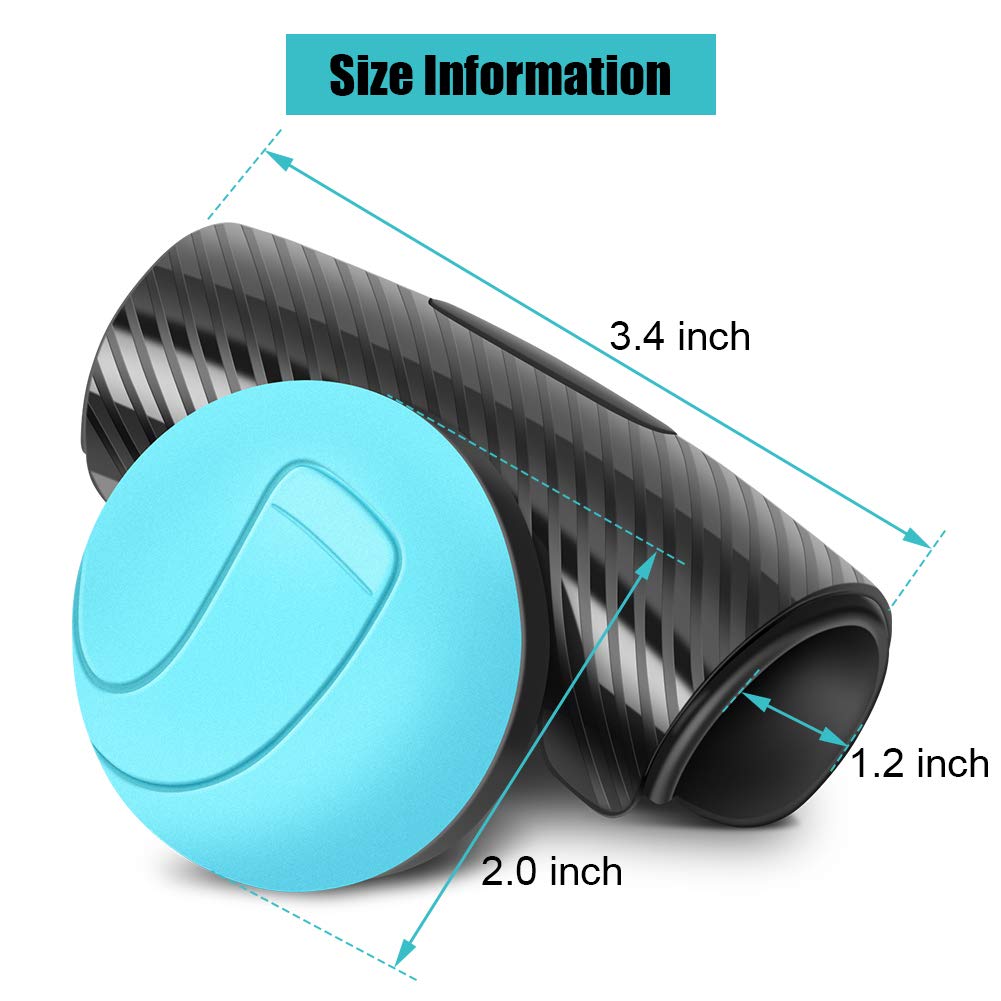 Non-Slip Universal Steering Wheel Spinner Knob - Power Handle Ball for Car Wheel Booster (Blue) | Easy One-Hand Driving, Truck & RV Accessory for Safer Maneuvering & Parking Assistance