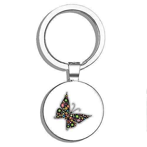 Elegant Butterfly Double-Sided Stainless Steel Keychain - Durable Key Ring Holder for Car Keys, House Keys & Key Finder (Perfect for Gifts, Travel & Everyday Use)