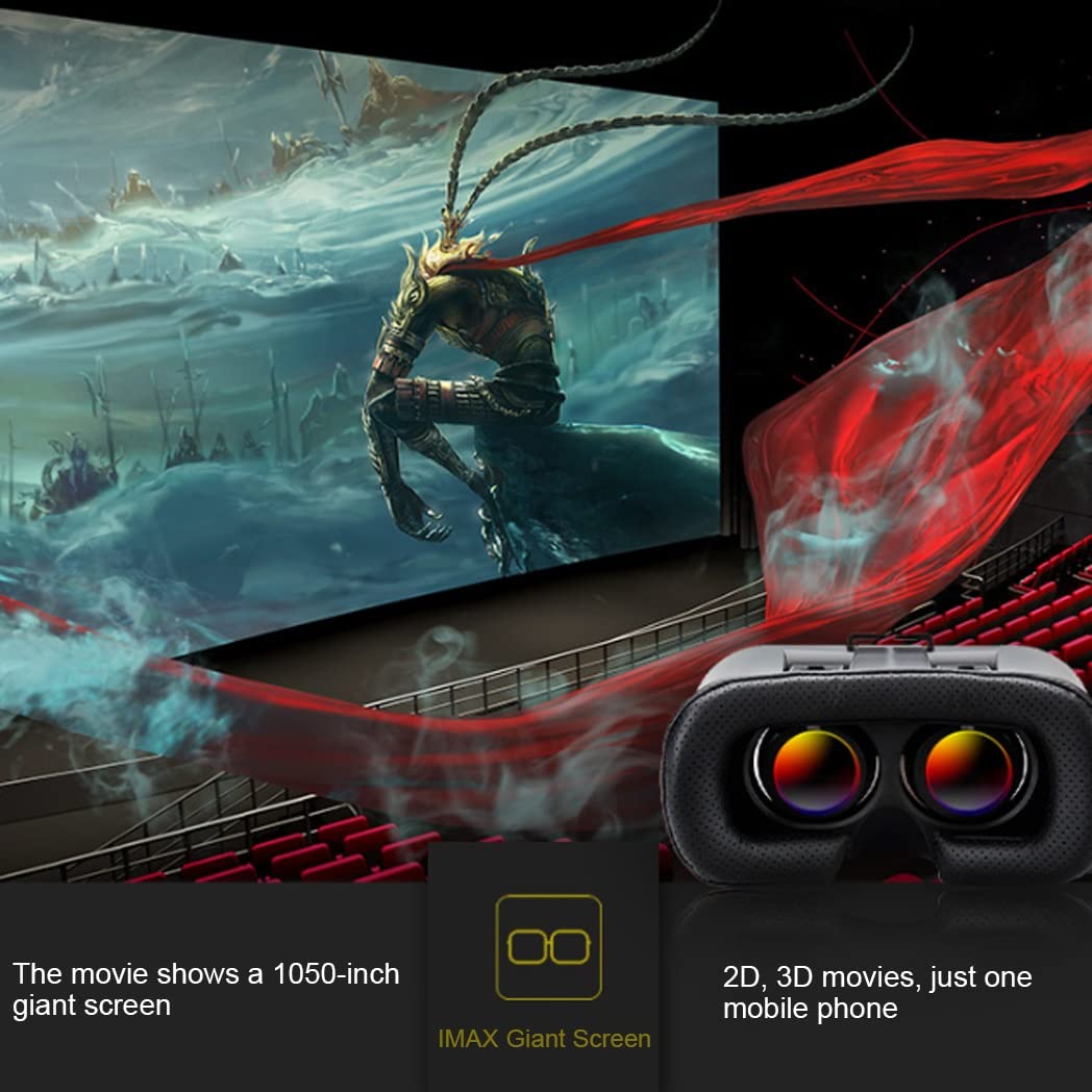 Lunette 3D VR Headset with Bluetooth Controller - Compatible with iPhone 13 Pro Max/13 Pro/13/12/11, Samsung Galaxy S21, Huawei, Xiaomi - Immersive Virtual Reality Gaming & 360° Video Experience for Home Entertainment & Education