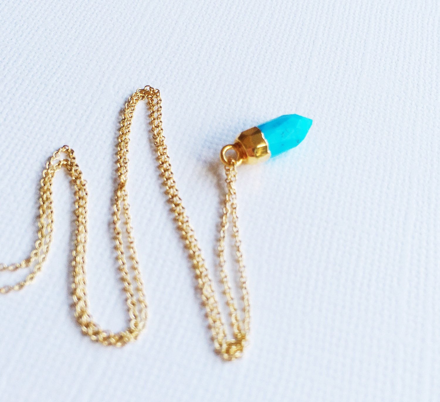 Turquoise Spike Necklace (N212) - Bohemian Style Jewelry for Women, Handmade Beaded Pendant for Casual & Festival Wear