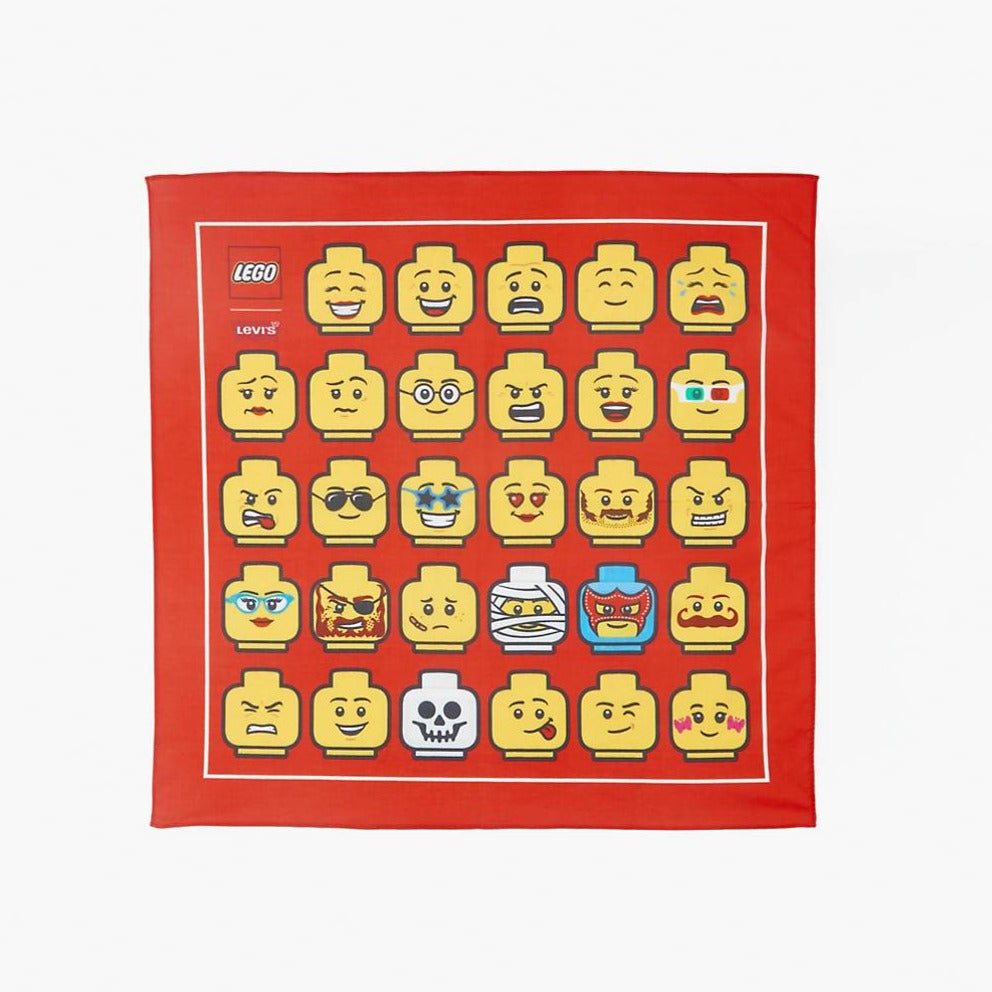 Original Lego Group x Levi's BANDANA Red Scarf - Stylish Unisex Fashion Accessory for Outdoor Activities, Concerts, and Casual Wear