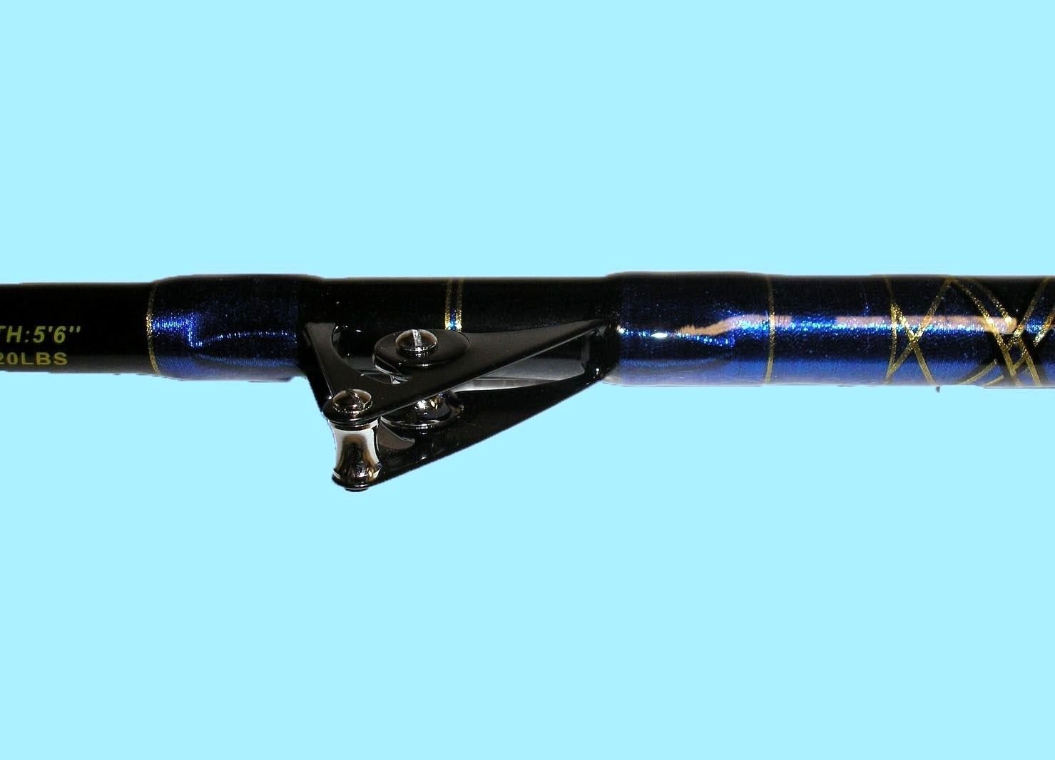 COMPOSIT 50-80LB Blueline Series Saltwater Big Game Roller Fishing Rod Set of 2 - Heavy Duty Offshore Trolling Rods for Marlin, Tuna & Swordfish