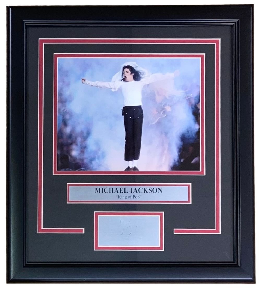 Michael Jackson Framed 8x10 Concert Photo with Laser Engraved Signature - Vintage Music Memorabilia for Home Decor, Office Display & Gift for MJ Fans