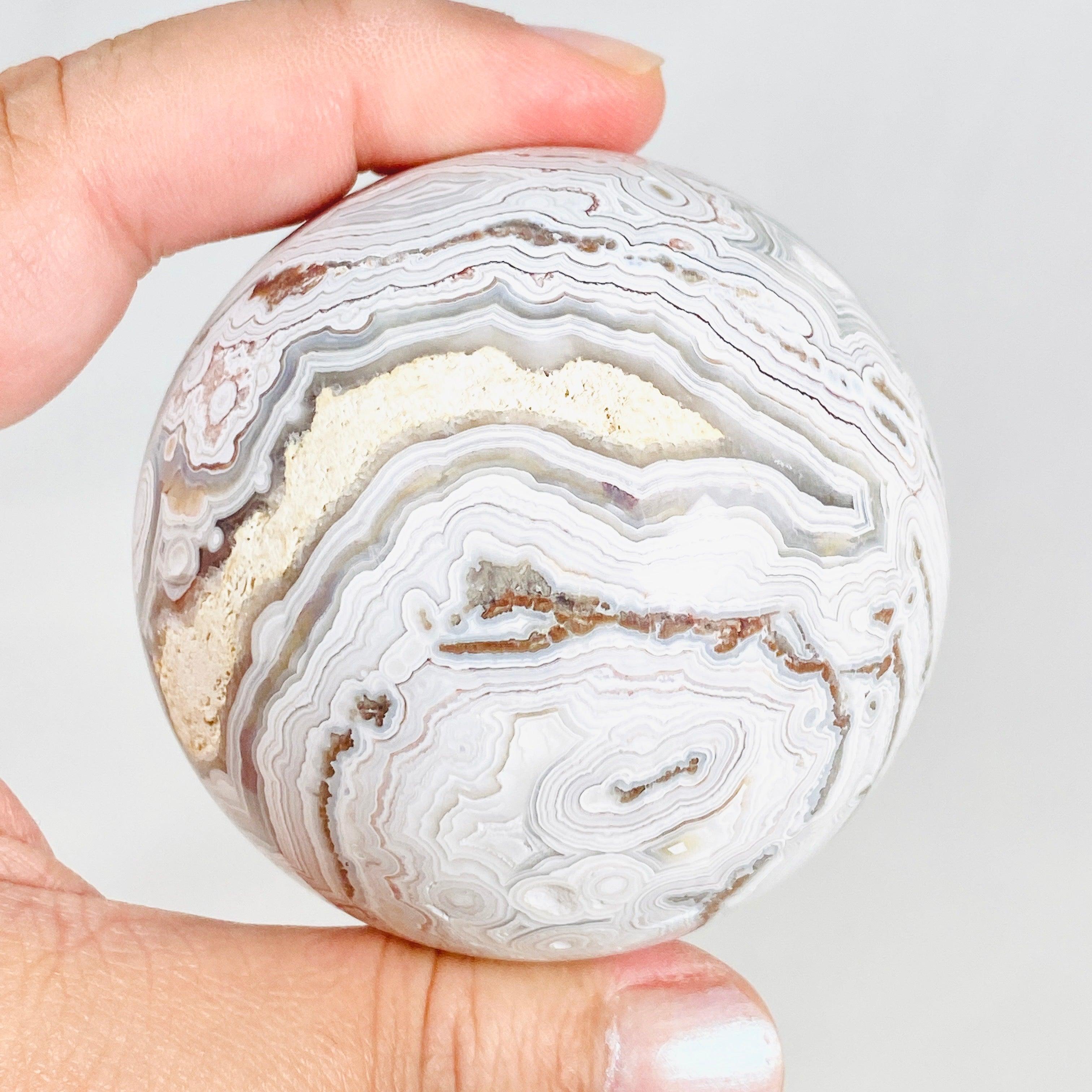 Natural Mexican Crazy Lace Agate Sphere - Handcrafted Stone Decor MAS 05 - Perfect for Home Decor, Meditation & Crystal Healing Collection