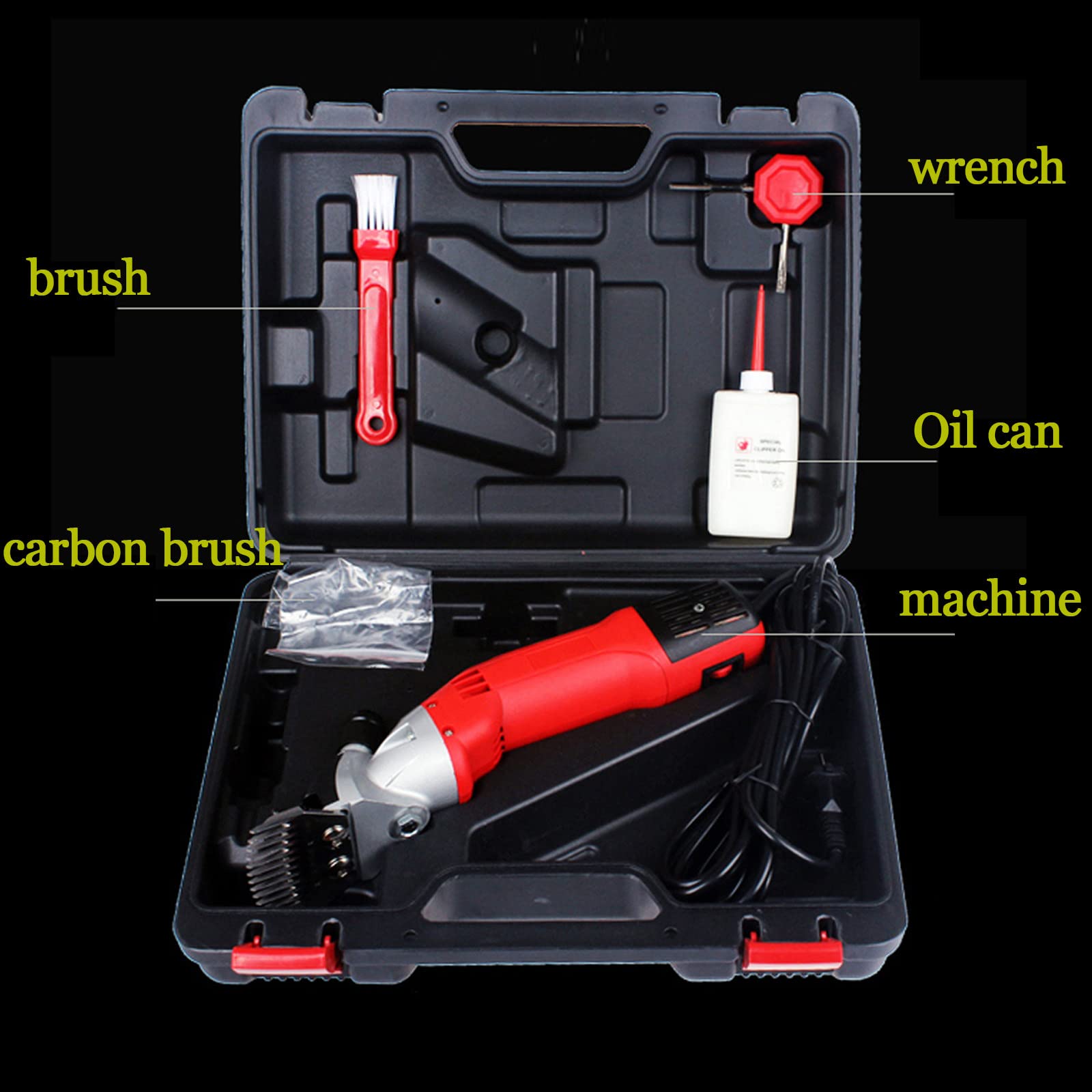 900W Electric Sheep Shears - 6-Speed Adjustable Wool Clippers for Goats, Cattle & Livestock - High Efficiency Professional Grooming Tool (110V, Red) - Perfect for Farm Shearing, Wool Harvesting & Animal Care