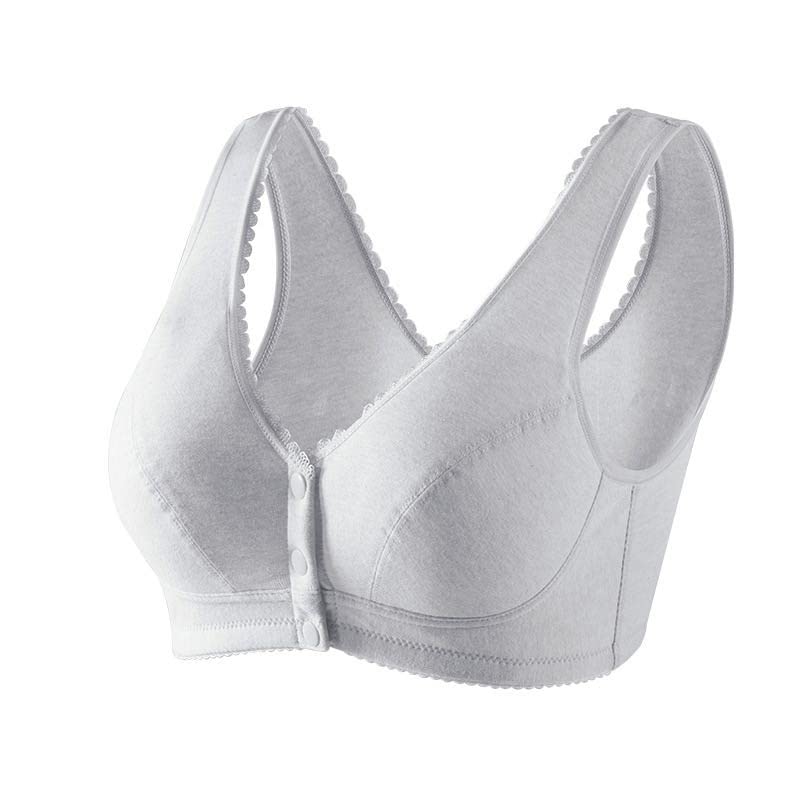 Women's Everyday Comfort Bra - 100% Pure Cotton Full Coverage Wireless Pullover Floral Bra with Soft Removable Padding - Perfect for Work, Yoga & Relaxation