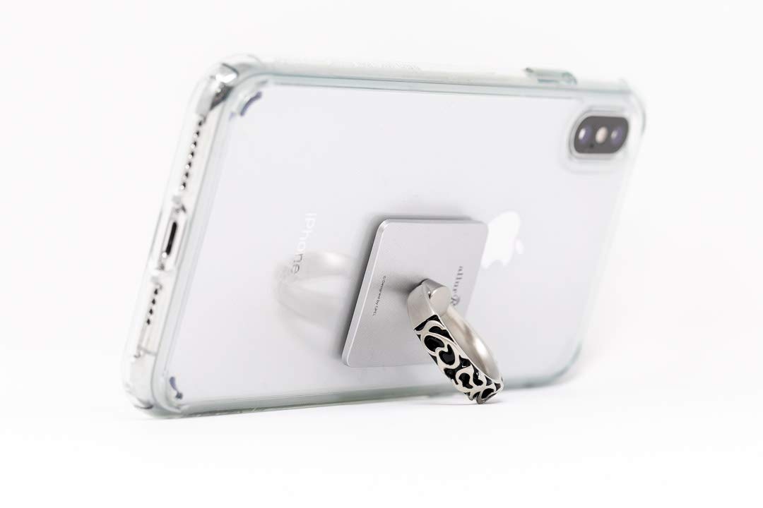 360° Rotating Phone Ring Holder - Matte Silver Stand & Grip for Watching Videos