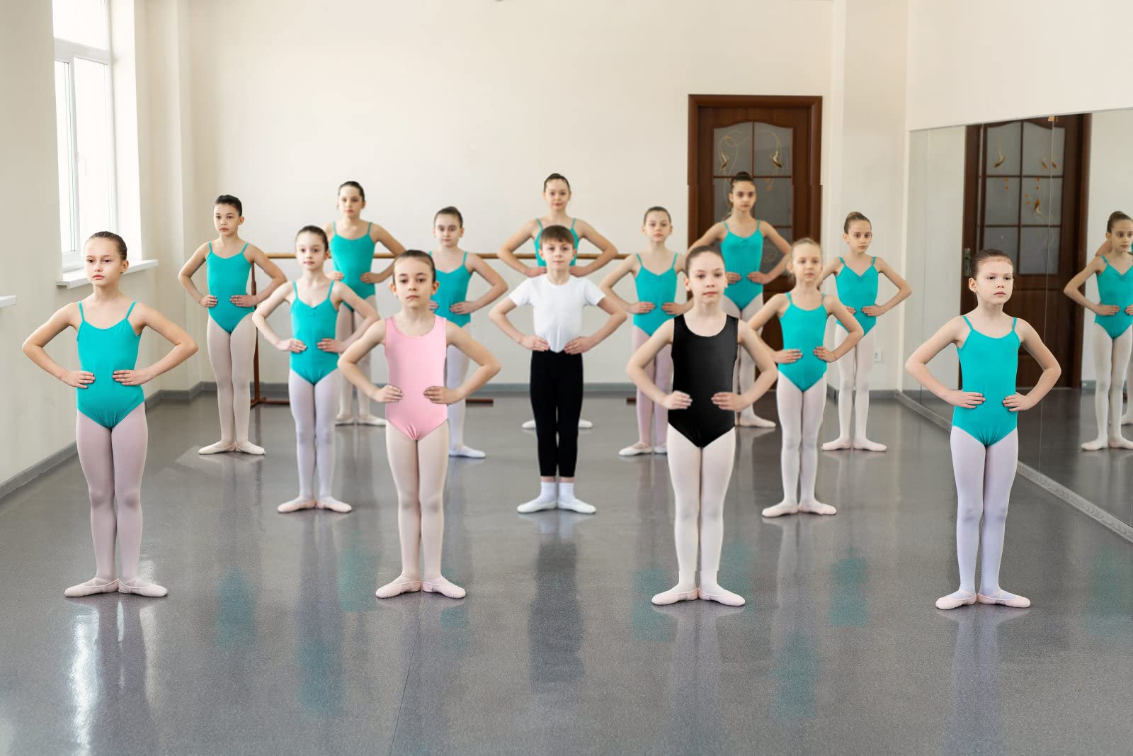 DANSHOW Girls Dance Leotards with Back M Straps - Tank Style Ballet Gymnastics Leotard for Kids Performance & Practice