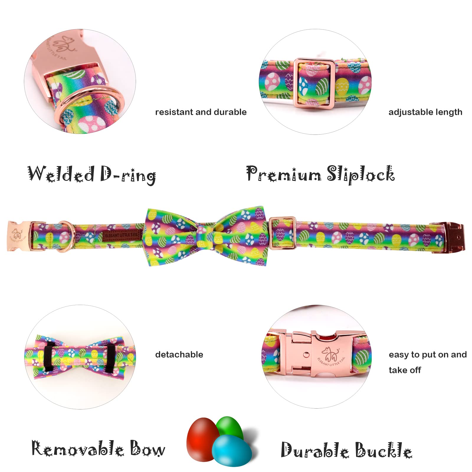 Elegant Small Dog Collar with Bow Tie - Cute Easter Pet Accessory for X-Small Puppies | Perfect for Holidays, Parties & Photo Shoots