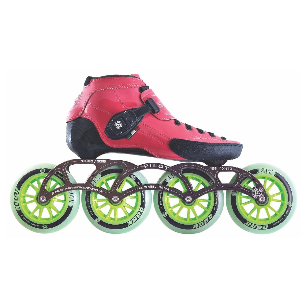 Luigino Strut Pro 4x100mm Inline Speed Skates - Professional Racing Rollerblades for Adults - Perfect for Competitive Speed Skating & Marathon Training