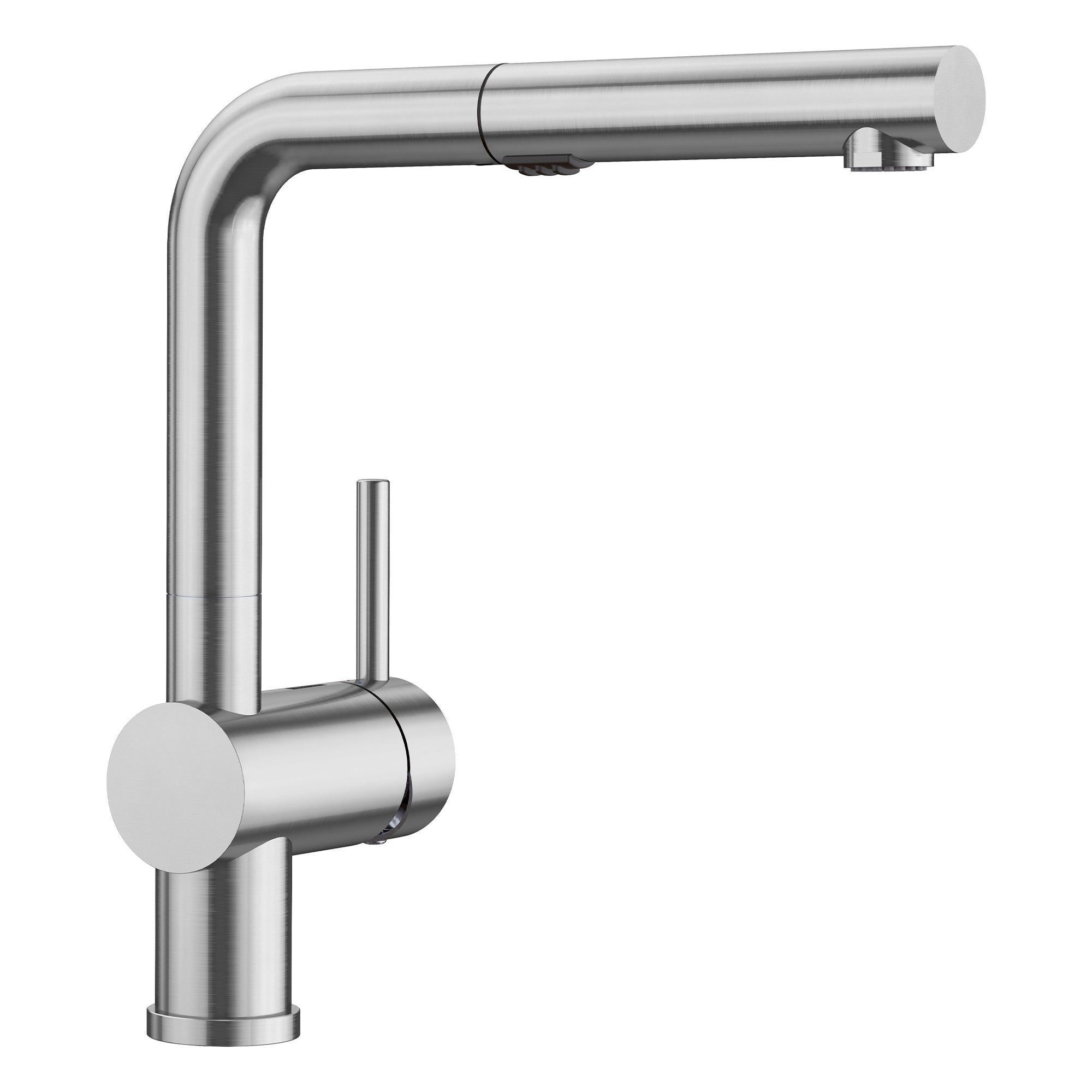 BLANCO Linus Pull-Out Kitchen Faucet with SILGRANIT Finish - Modern Stainless Steel Sink Faucet for Easy Cooking & Dishwashing