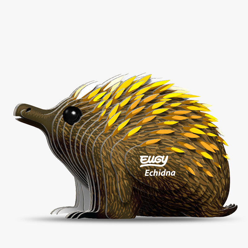 Eugy 3D Cardboard Model Kit - Echidna Animal Puzzle for Kids & Adults | DIY Educational STEM Toy for Home Decor, School Projects & Creative Gifts