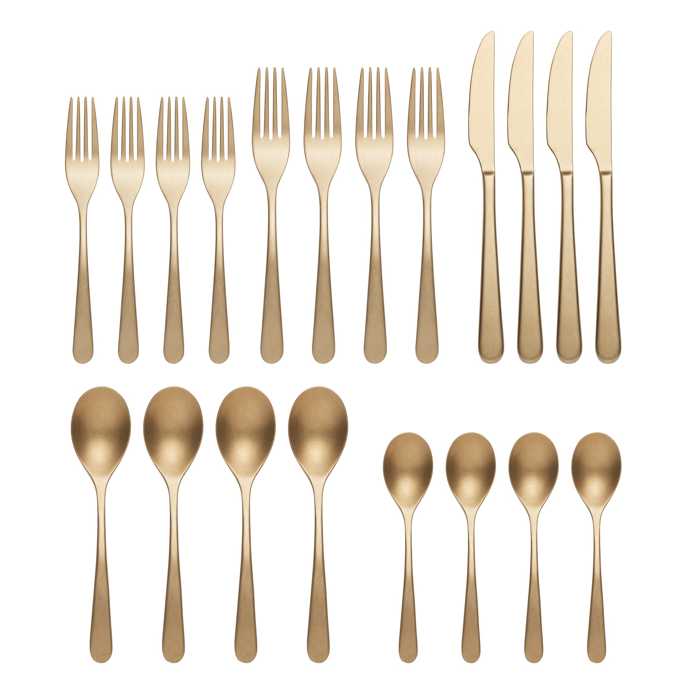 Kenbrook Champagne Vintage 20-Piece Flatware Set - Premium Stainless Steel Cutlery for Fine Dining, Wedding Gifts & Elegant Table Settings