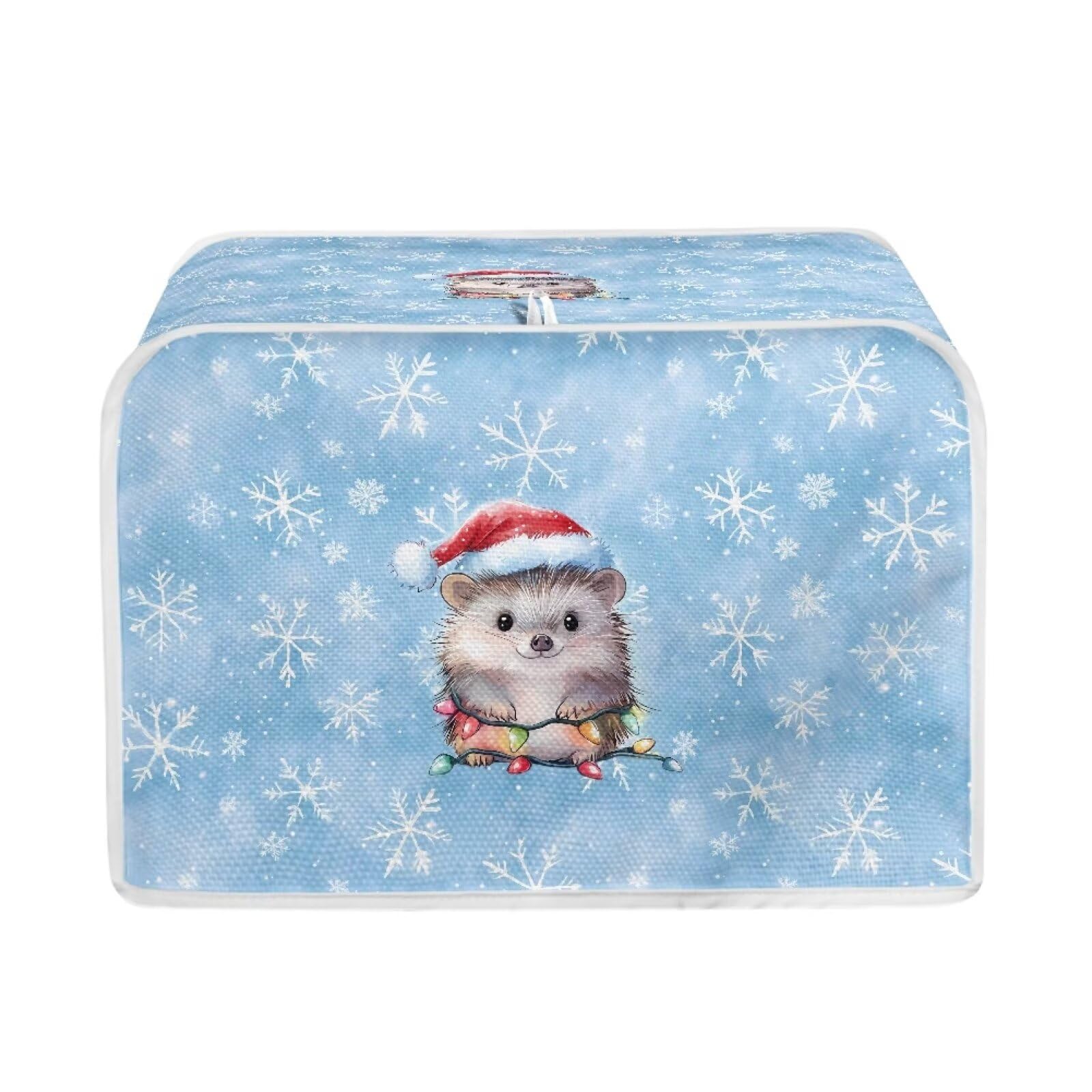 Xoenoiee Hedgehog Snowflake Blue Pattern Toaster Cover for 2 Slice Toasters - Dust Proof Kitchen Appliance Protector - Christmas Kitchen Decor - Perfect for Holiday Baking and Breakfast Protection