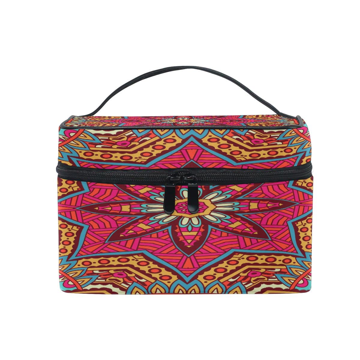 Stylish Abstract Tribal Ethnic Pattern Cosmetic Bag - Waterproof Travel Makeup Organizer for Women | Perfect for Vacation, Gym & Daily Essentials Storage
