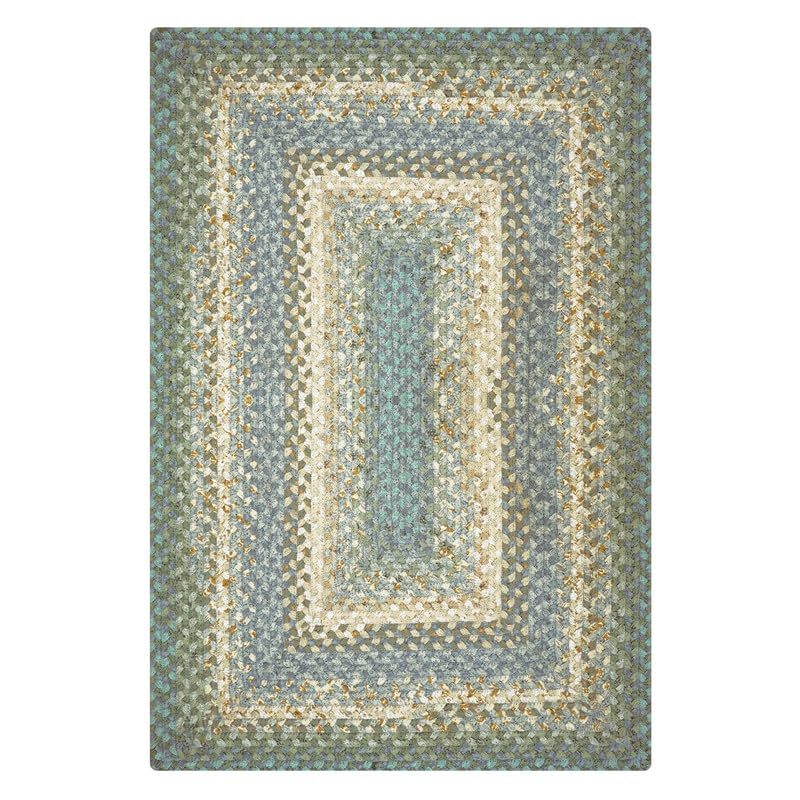 Homespique Baja Blue Braided Cotton Rug - 27x45 Inch Reversible Handmade Bath & Kitchen Mat - Non-Slip, Washable for Coastal Decor - Perfect for Beach House, Farmhouse, or Boho Style Living Room & Bedroom