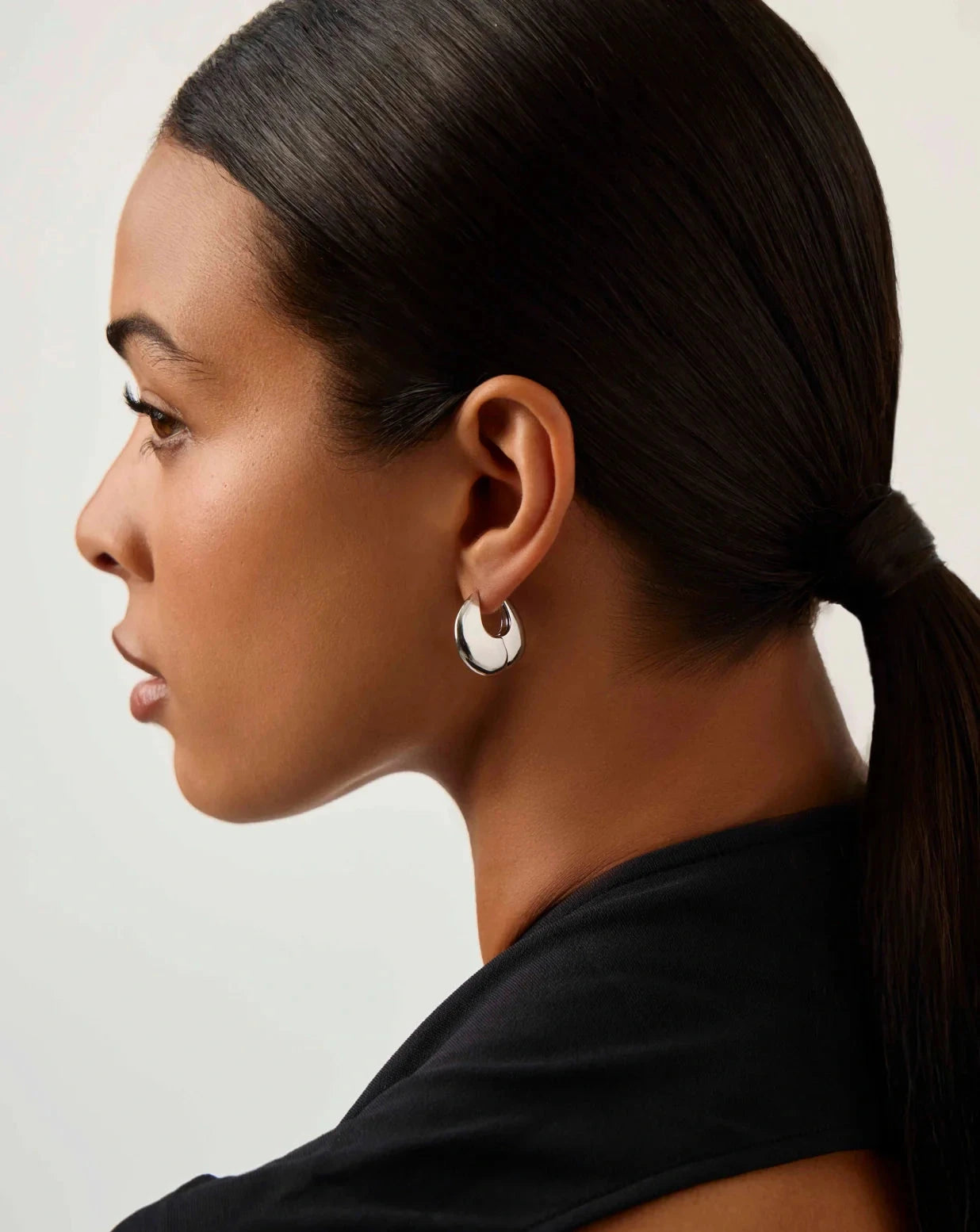 Stylish Sculptural Pebble Small Hoop Earrings - Silver Plated Dainty Jewelry for Women | Perfect for Everyday Wear, Office & Date Night