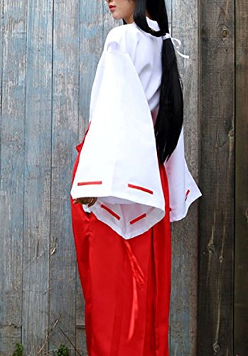 Authentic Japanese Miko Cosplay Kimono Costume - Red Hakama Outfit for Women | Perfect for Anime Conventions, Halloween & Themed Parties