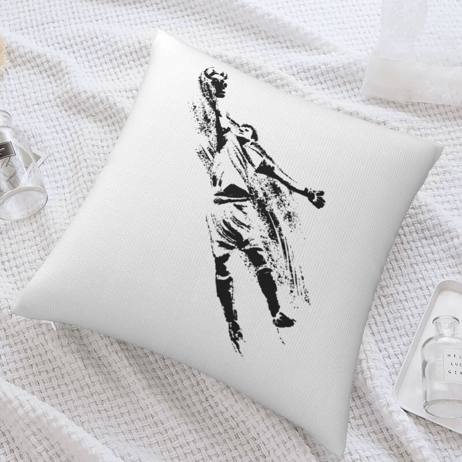 KOSPOGO 18x18 Inch Double-Sided Soccer Players Throw Pillow Covers - Soft Plush Decorative Pillow Cases for Sofa, Bedroom & Living Room - Perfect for Sports Fans Home Decor and Game Room Accessories