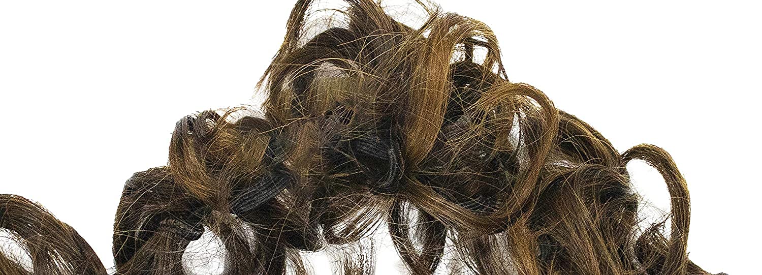 Premium Synthetic Hair Frill Extension for Women & Girls - Ponytail & Bun Styling - 1 Pack (Blonde with Black) - Perfect for Parties, Weddings & Everyday Glam