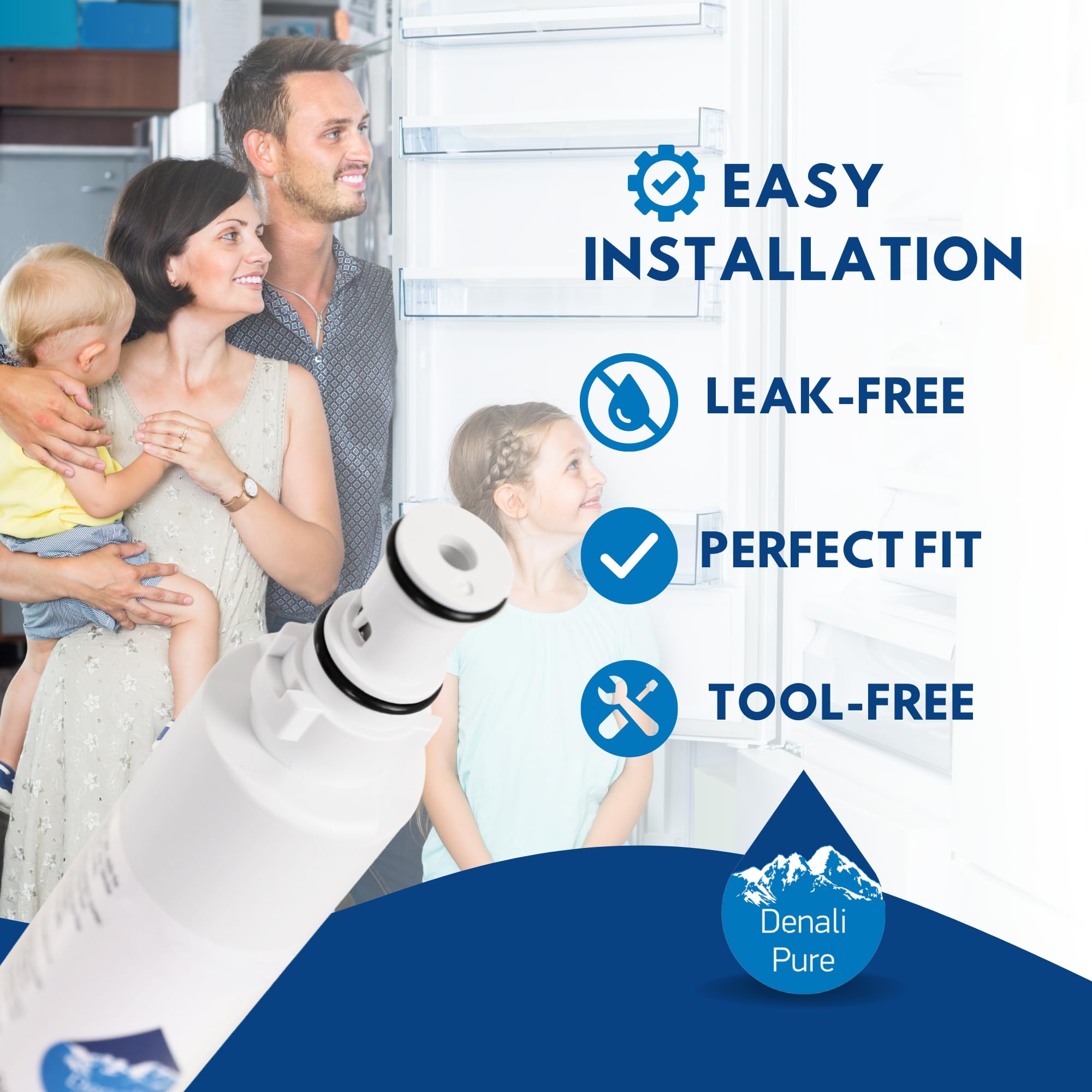 5-Pack Whirlpool GR9FHTXTB00 Refrigerator Water Filter Replacement - Compatible with Whirlpool 4396701 Fridge Filter Cartridge | Clean & Fresh Drinking Water for Home & Office Use