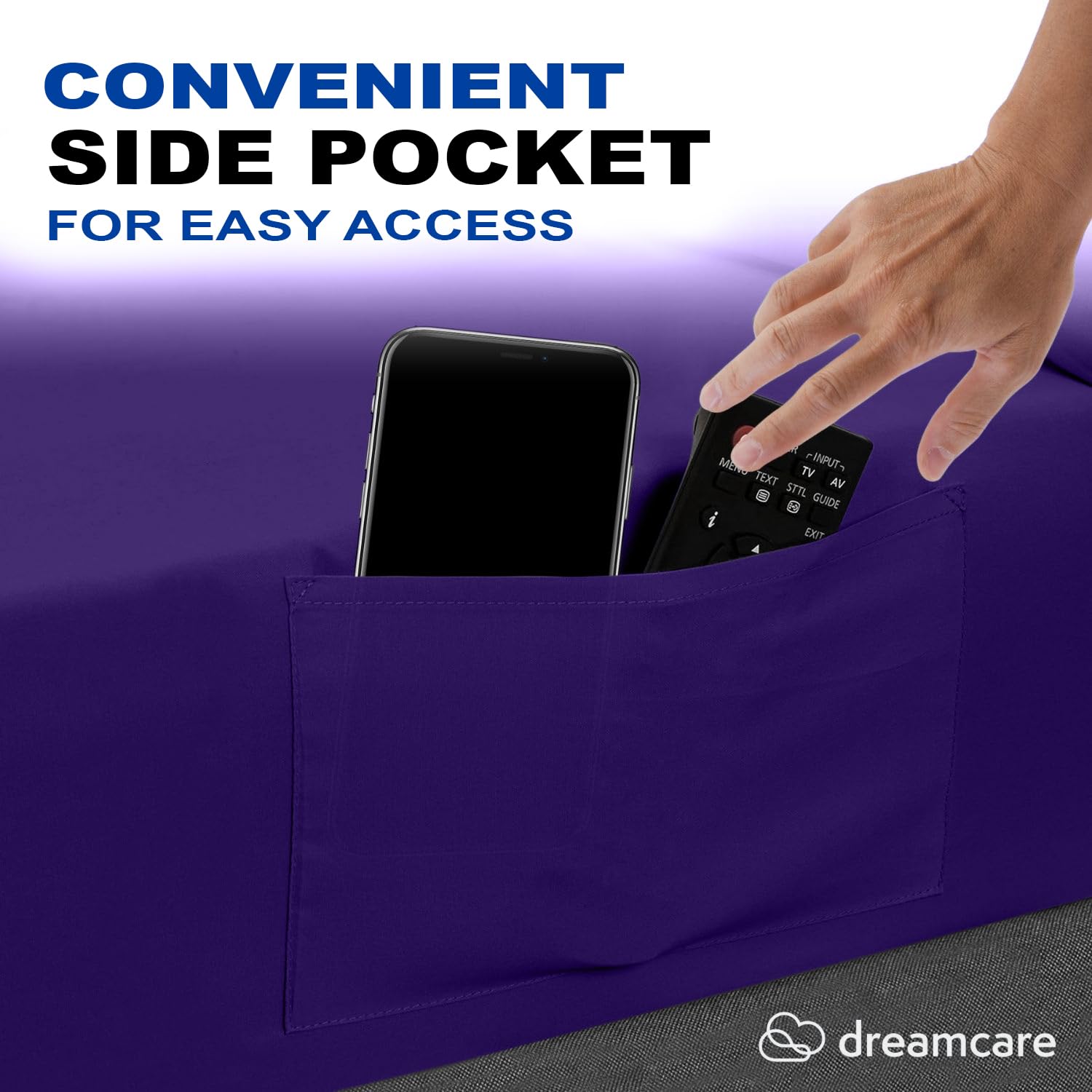 DREAMCARE Queen Size Cooling Bed Sheets Set - 4pc Deep Pocket Sheets up to 15