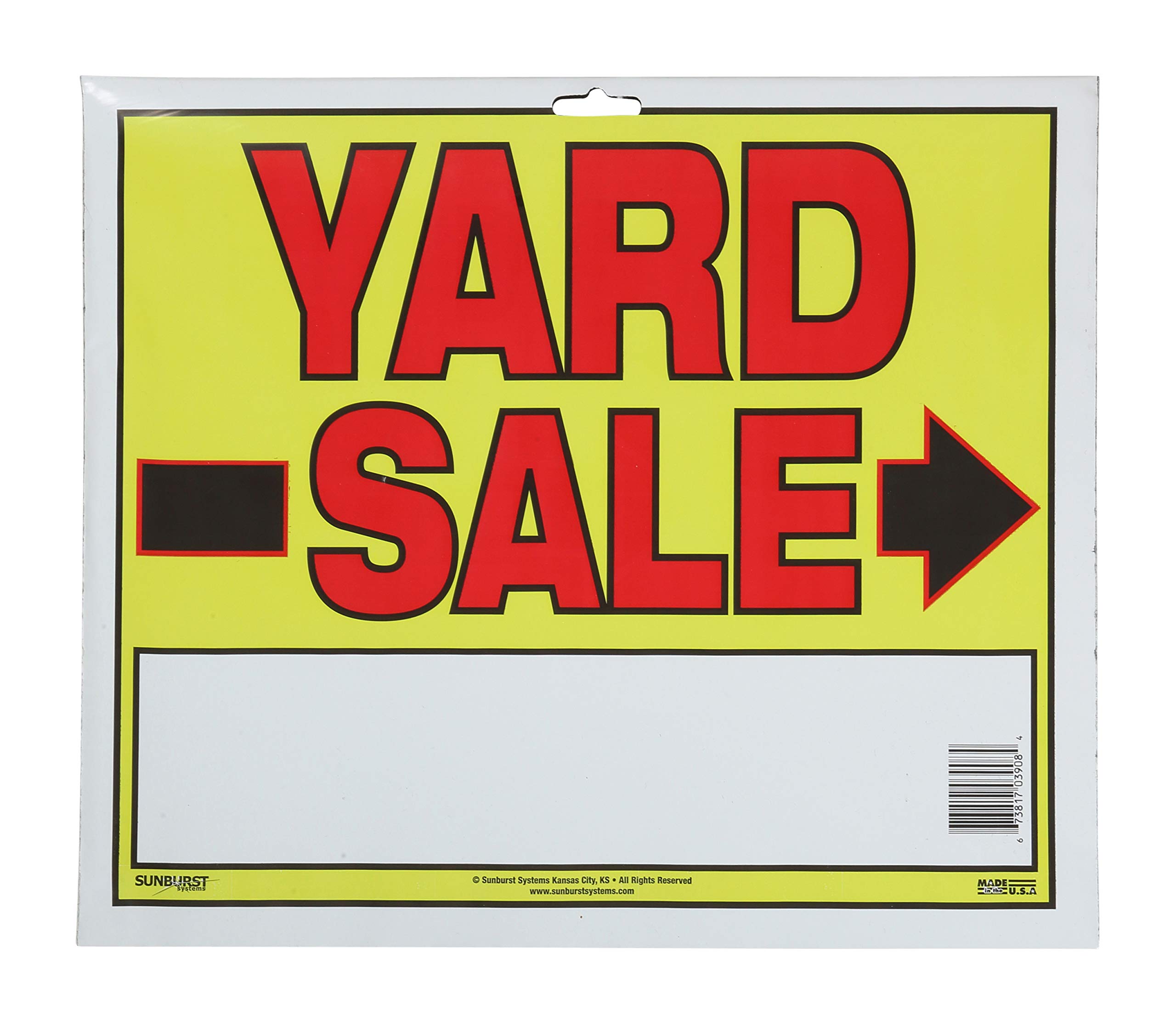 Sunburst 3908 U-Stake Yard Sale Signs 10-Pack - Yellow, Red, Black - for Garage Sales & Flea Markets
