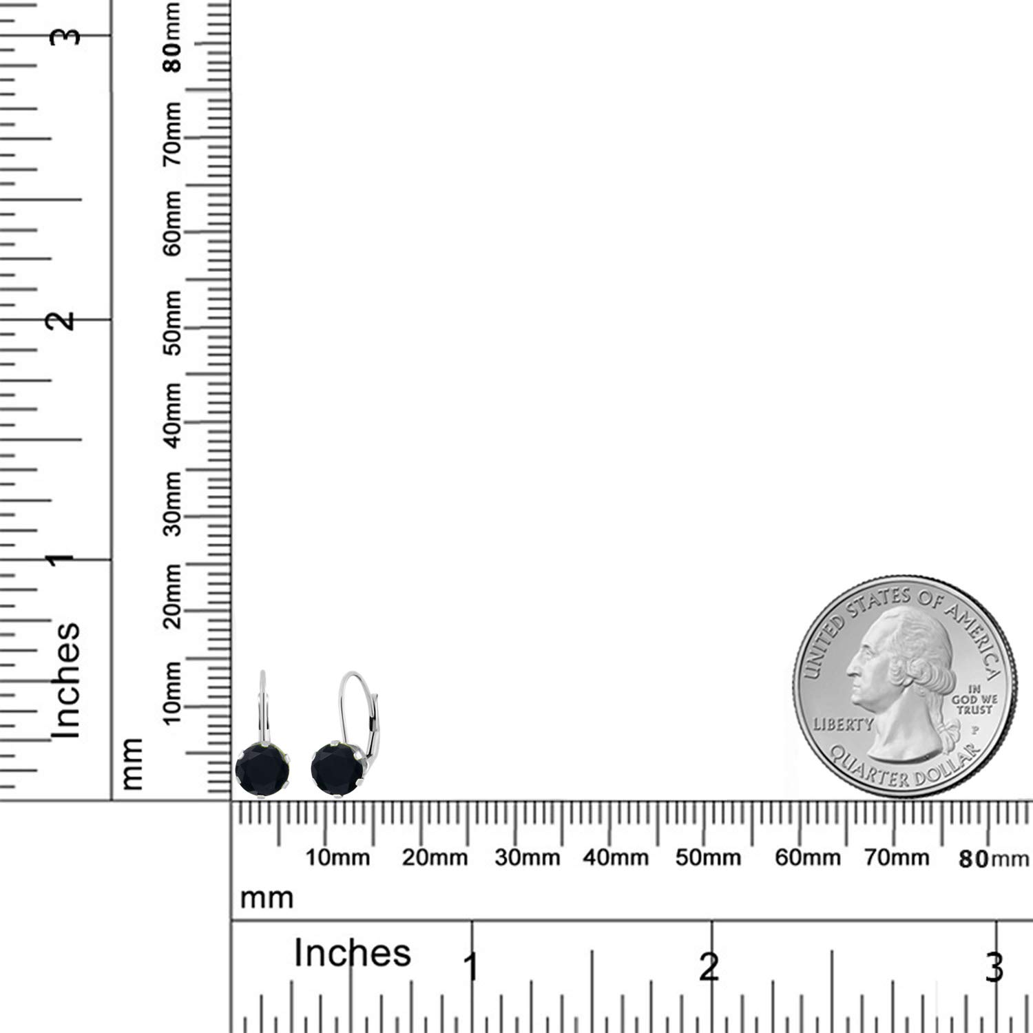 14K White Gold 6MM Round Birthstone Leverback Dangle Earrings for Women | Personalized Gemstone Jewelry Gift for Birthday, Anniversary & Special Occasions