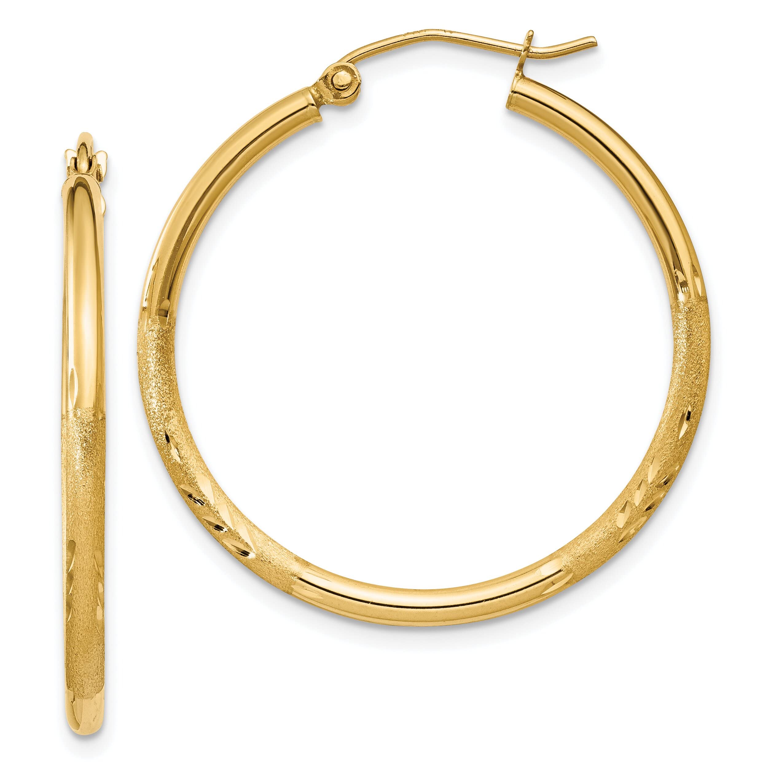 14K Gold Tube Hoop Earrings for Women - Dainty Minimalist Jewelry - Perfect for Everyday Wear, Parties & Gifts