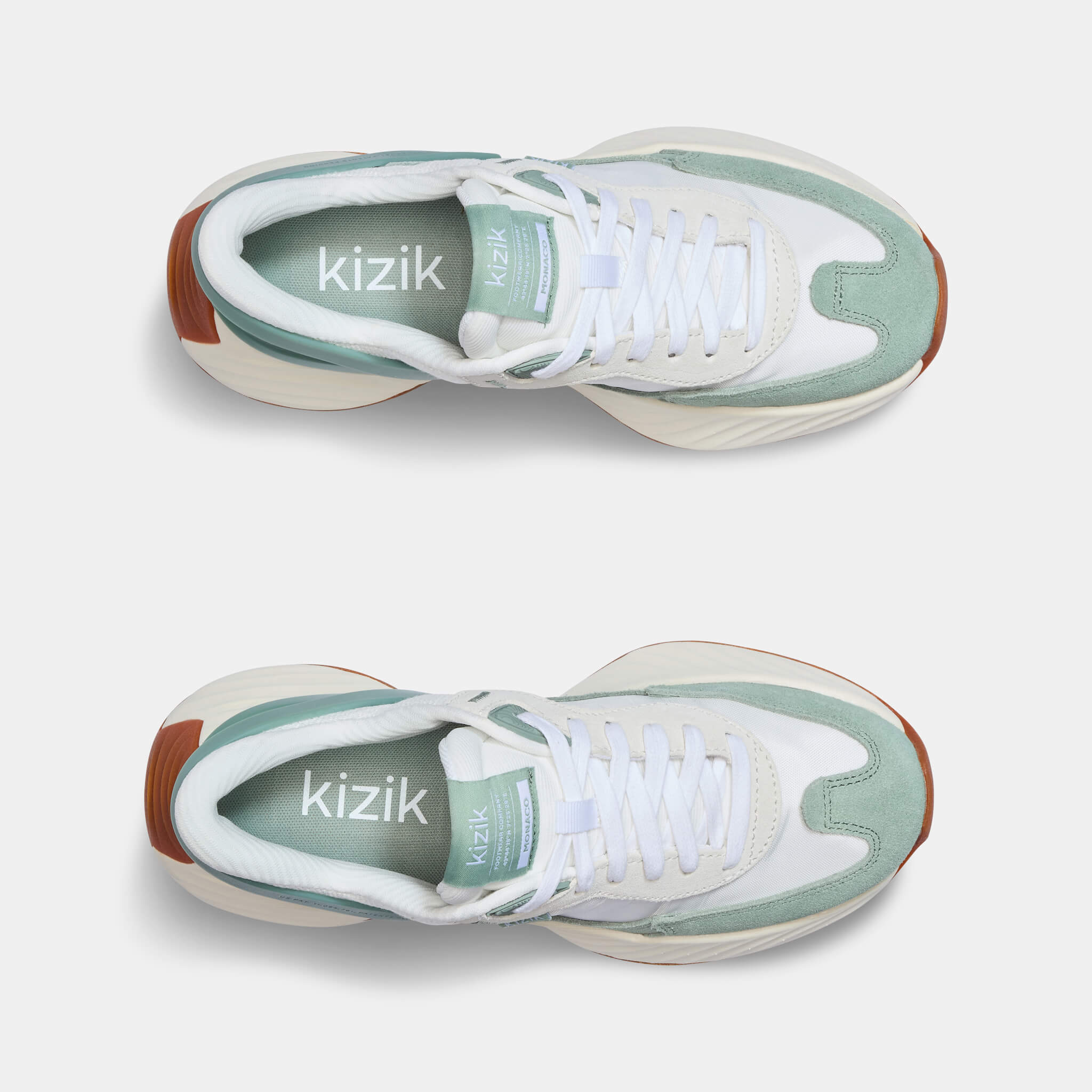 Women's Monaco Sneakers - White & Iceberg Green Athletic Shoes for Running, Walking & Casual Wear