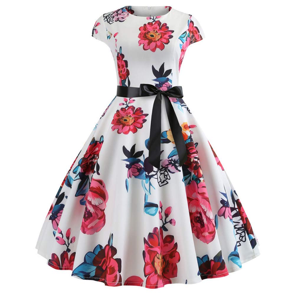 Elegant VOWUA 50S Women's Swing Dress for Evening Party, Prom, Wedding - Perfect for Cocktail Events, Formal Occasions & Vintage Style Outfits