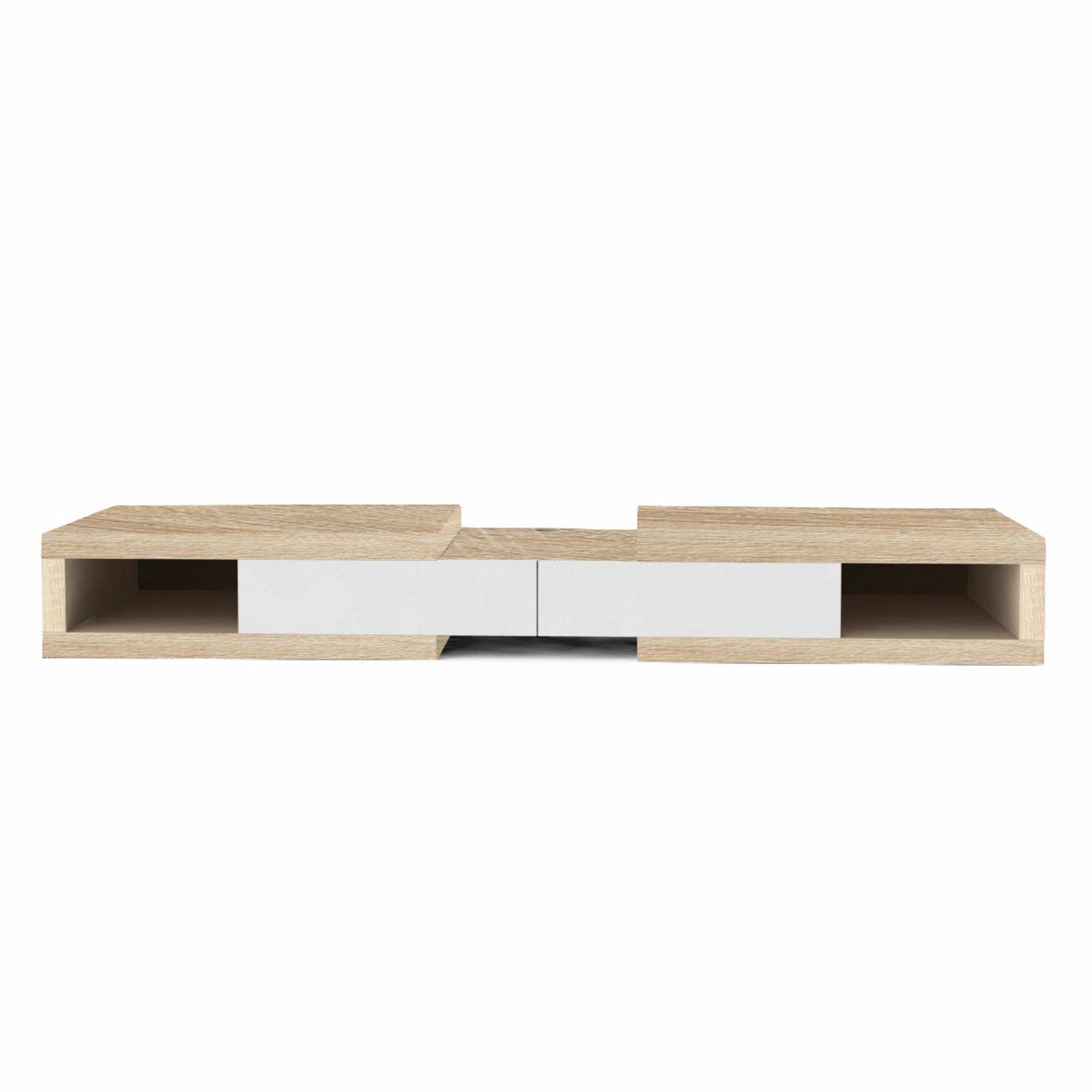 Tauris™ 250cm Light Oak Split Expandable TV Stand - Modern Entertainment Center for Living Room & Home Theater Setup