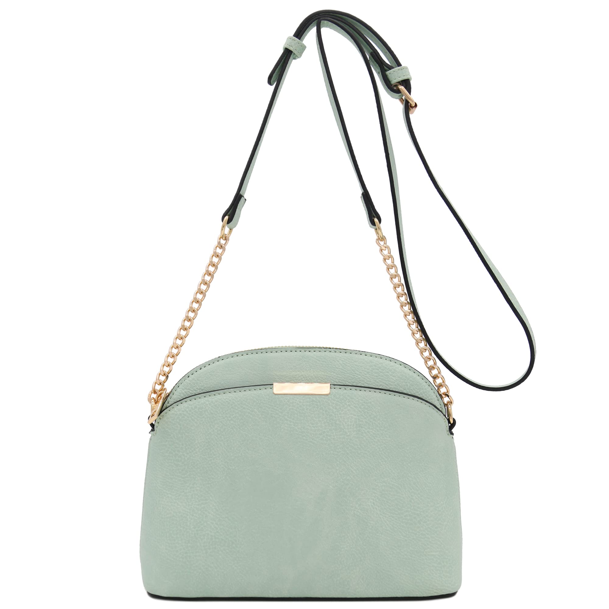 Stylish Faux Leather Mini Dome Crossbody Bag with Adjustable Chain Strap - Perfect for Women's Everyday Use, Date Night & Travel Accessories