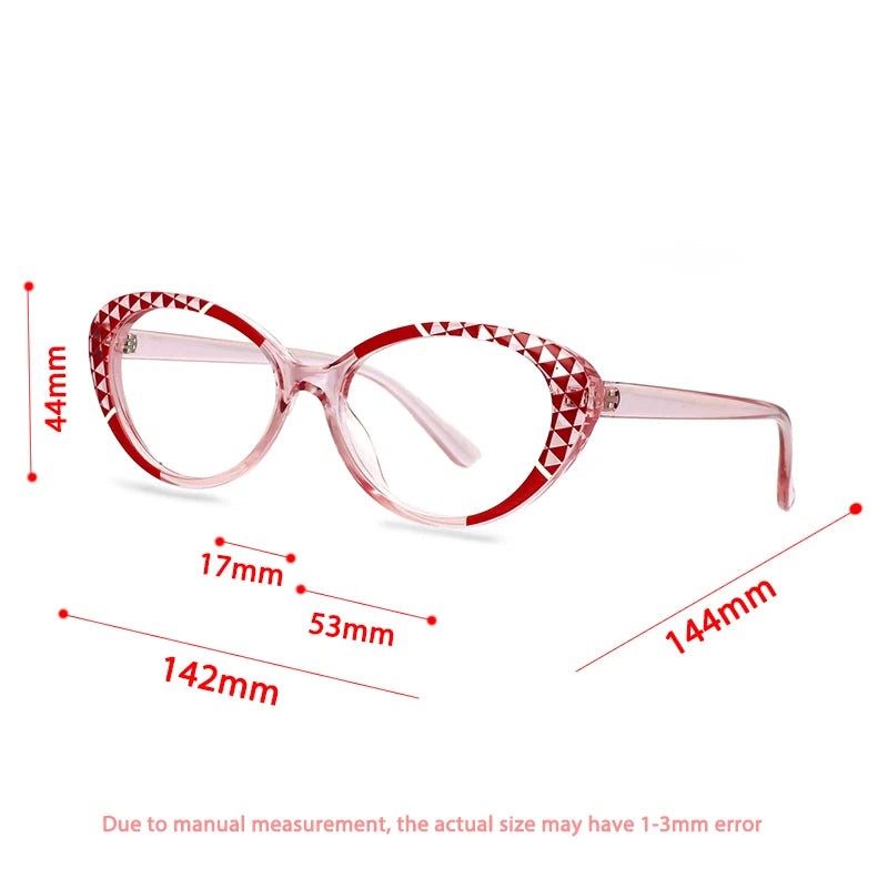 CCspace Women's Full Rim Cat Eye Titanium Reading Glasses - Lightweight & Durable R57128 for Work, Reading & Fashion Accessories