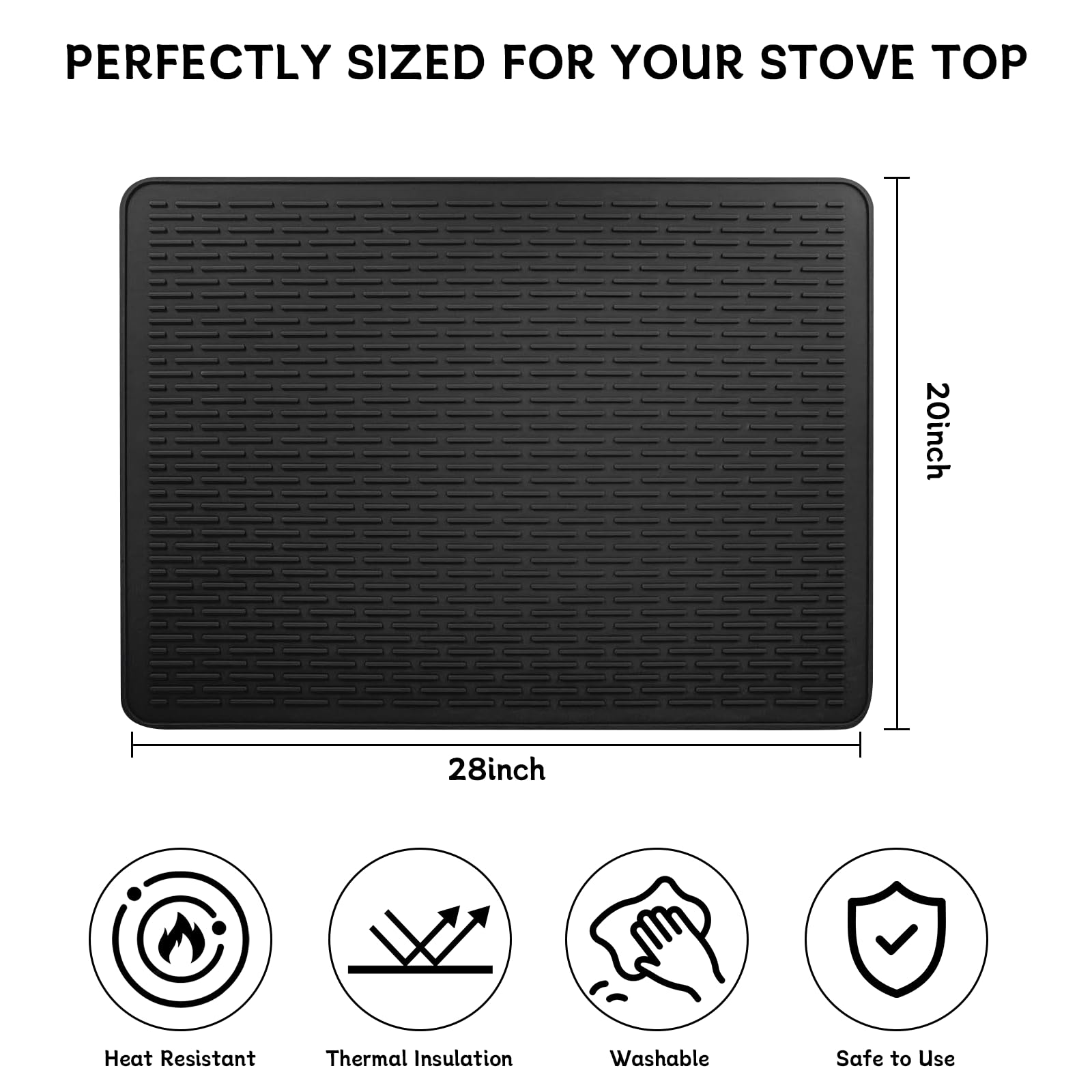 Heat-Resistant Silicone Stove Top Cover for Electric & Glass Cooktops - 28