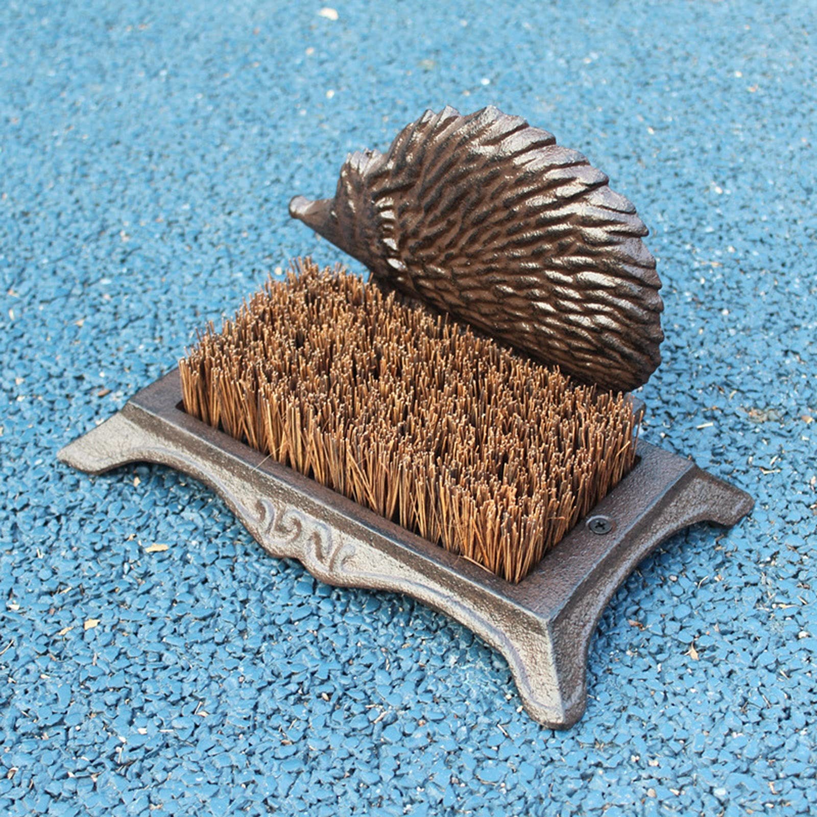 RAFCAR Boot Brush & Shoe Cleaner - Antique Brown Cast Iron Hedgehog Design, Mud Scraper for Shoes & Boots - Perfect for Front Door, Porch, Garden, Entryway & Yard Cleaning