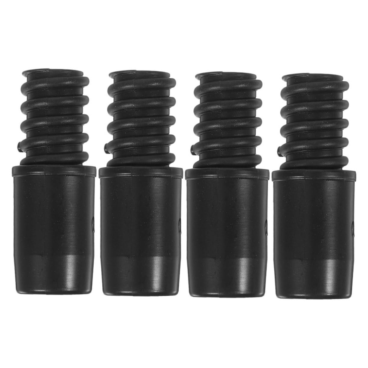 CLISPEED 4-Pack Black Plastic Mop Head Replacement Tips - Fits Telescopic Poles & Broom Handles - Perfect for Hardwood Floors, Tile & Laminate Cleaning