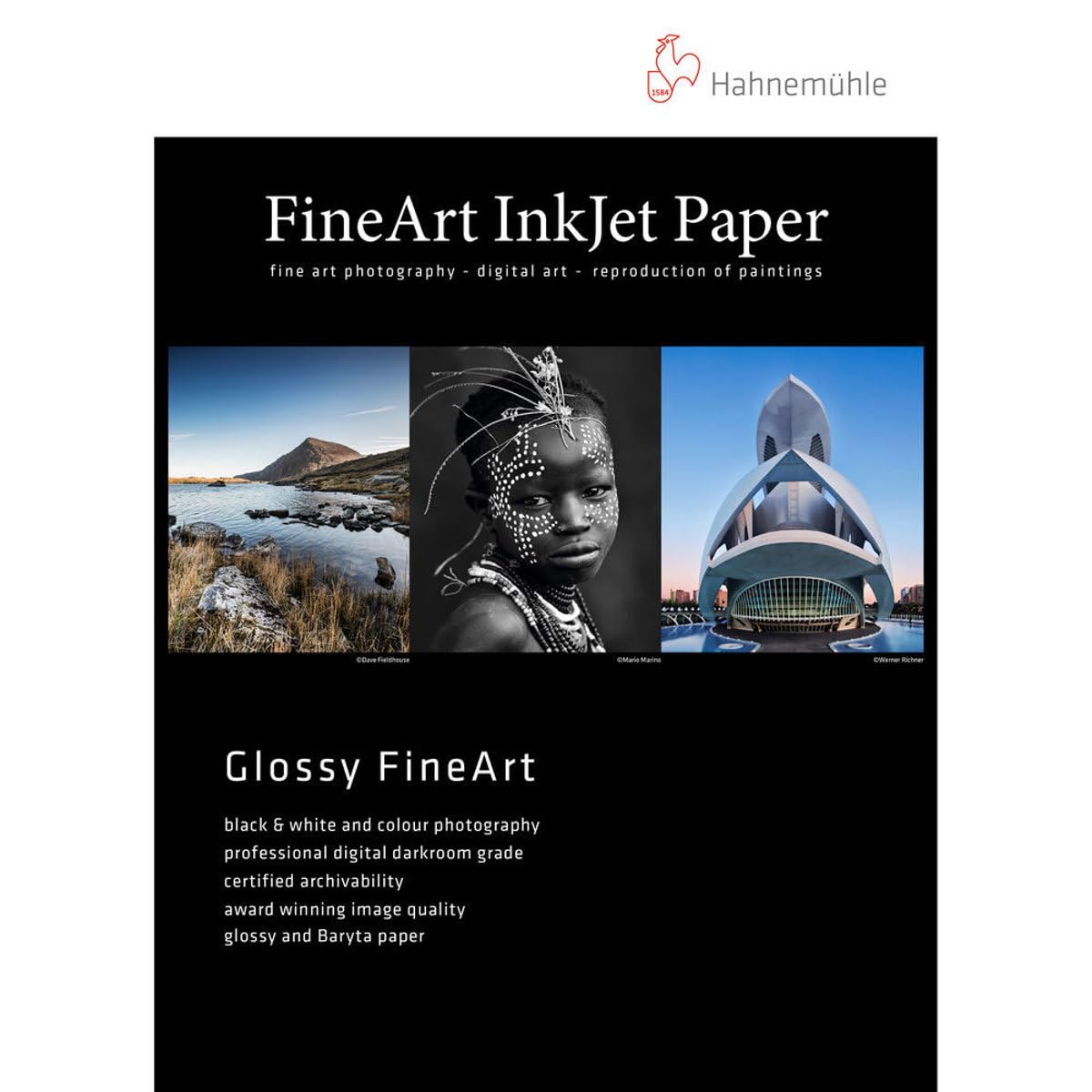 Hahnemuhle Pearl Photo Rag - 100% Cotton Rag Natural White Inkjet Paper, 320 gsm, 13x19 Inches, 25 Sheets - Premium Fine Art Printing for Photographers & Artists
