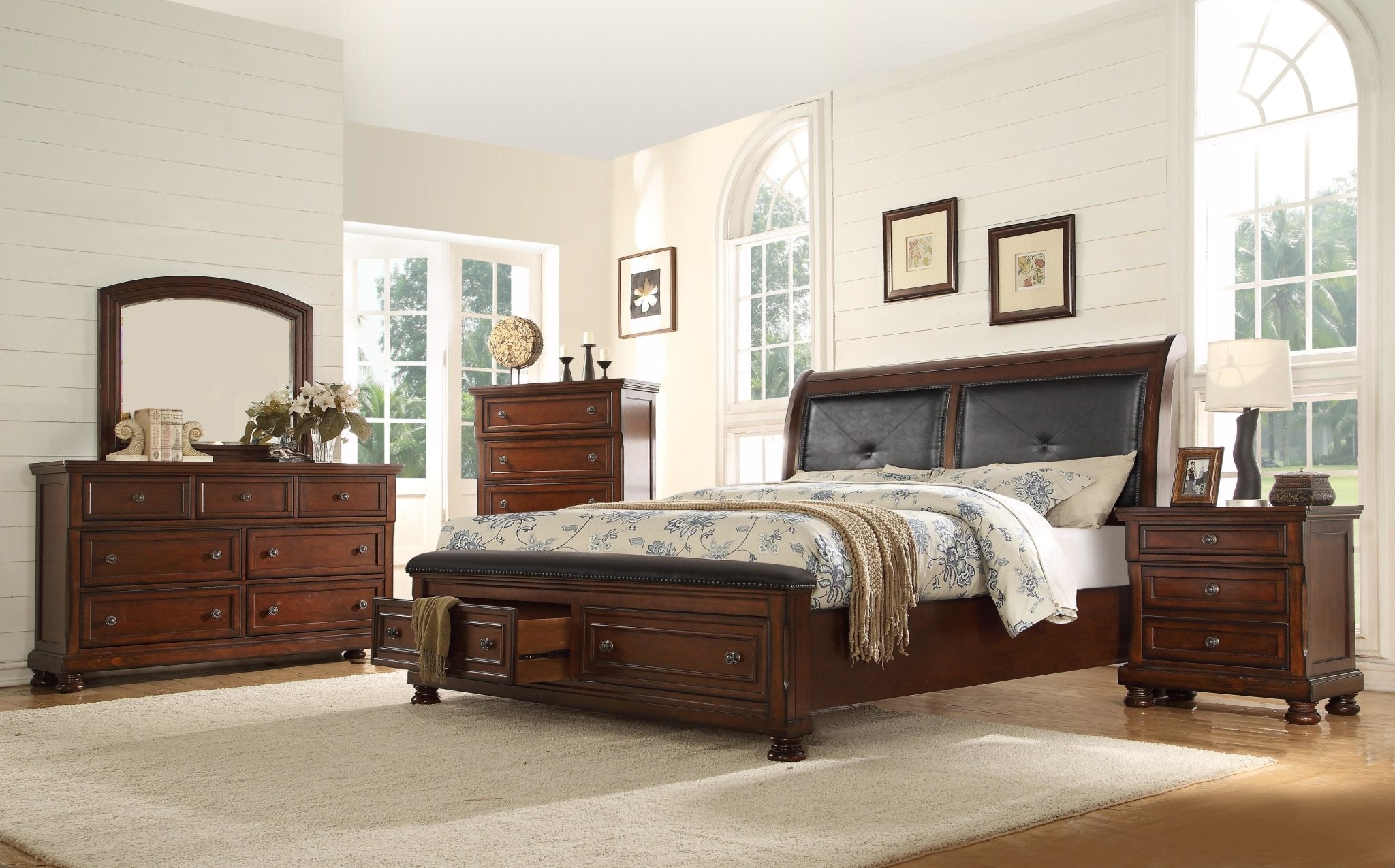 Stylish Austin Bedroom Furniture Set - Modern Bed Frame, Nightstand & Dresser for Cozy Home Decor | Perfect for Small Spaces & Guest Rooms